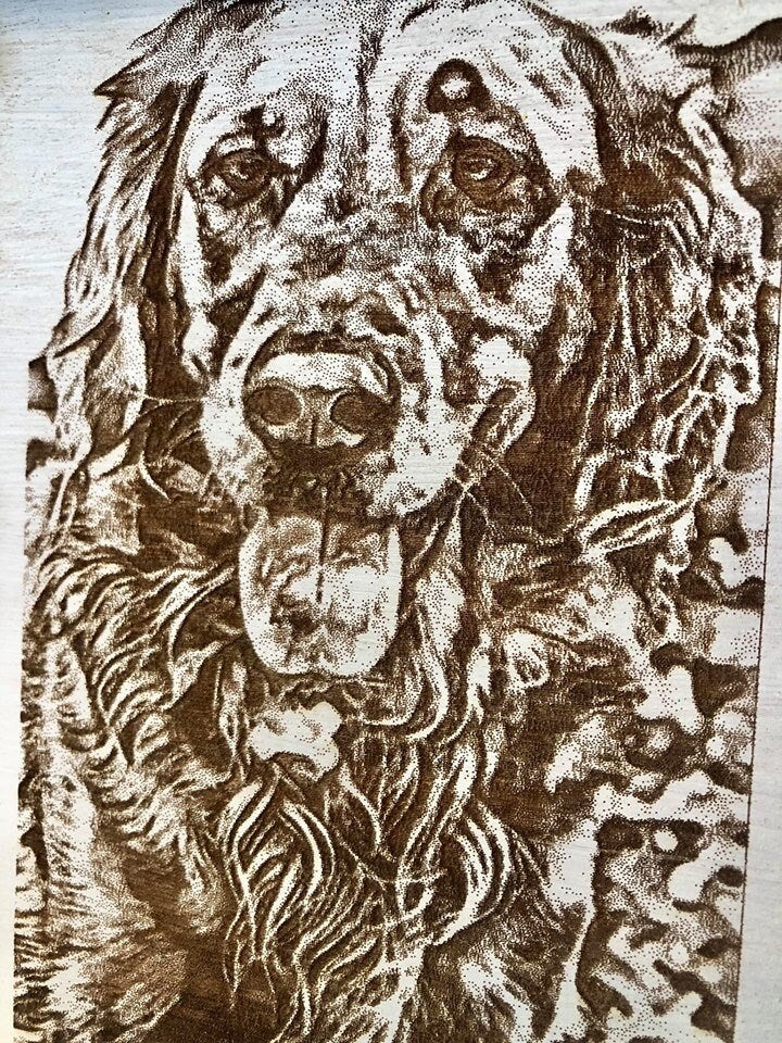 Dog Portrait - Engraved Pet Portrait Sign - Farmhouse Pet Portrait 3D Sign - Pet Memorial Portrait - Pet Memorial - Dog Mama Gift -