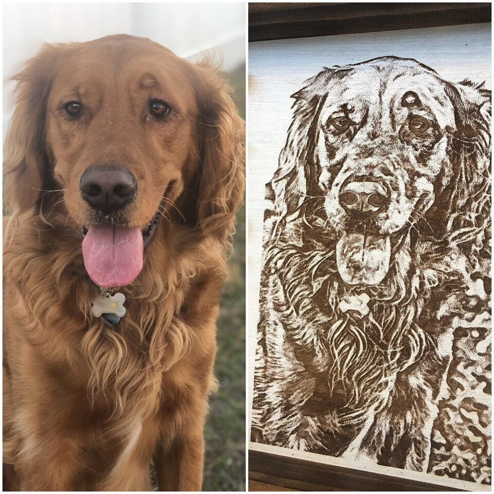 Dog Portrait - Engraved Pet Portrait Sign - Farmhouse Pet Portrait 3D Sign - Pet Memorial Portrait - Pet Memorial - Dog Mama Gift -