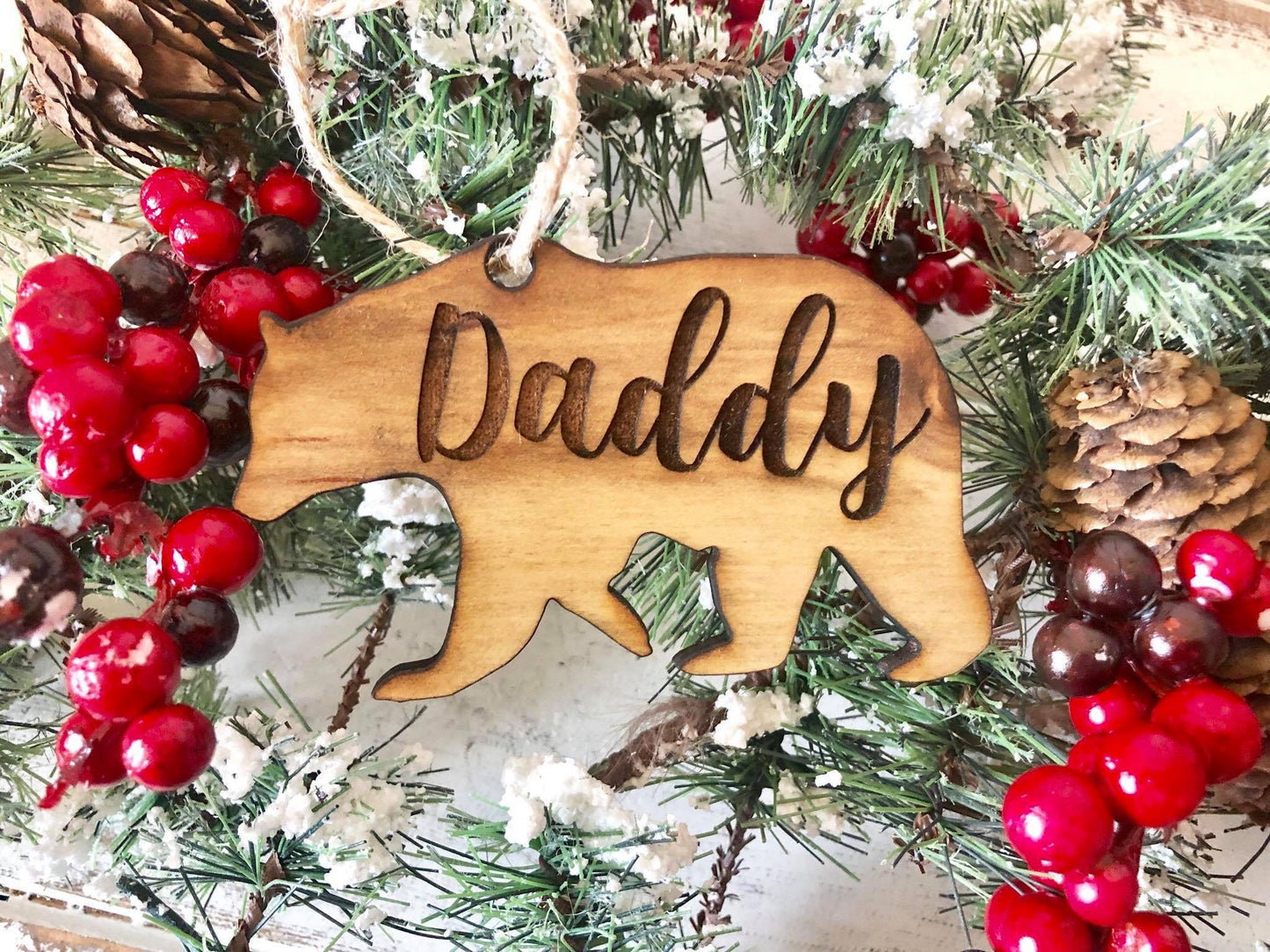 Family Bear Ornaments - Family Bear Gift Tags - Personalized Family Bears Christmas - Mama Bear - Daddy Bear - Baby Bear - Christmas