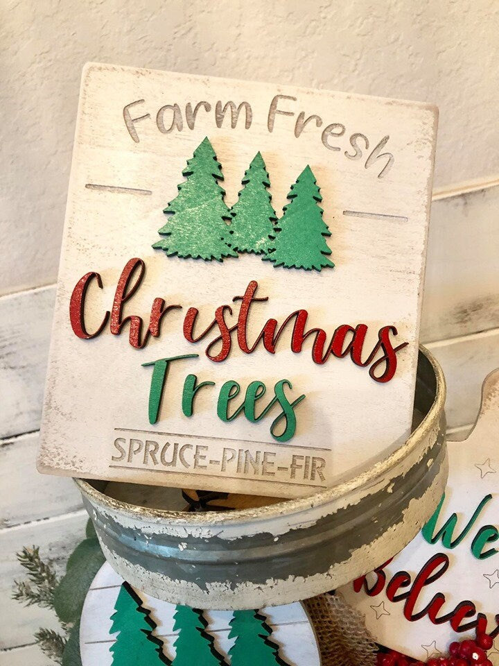 Christmas truck / Christmas tree sign / Christmas signs / 3D signs / merry Christmas/ tiered tray Decor / farmhouse trucks/ coffee bar