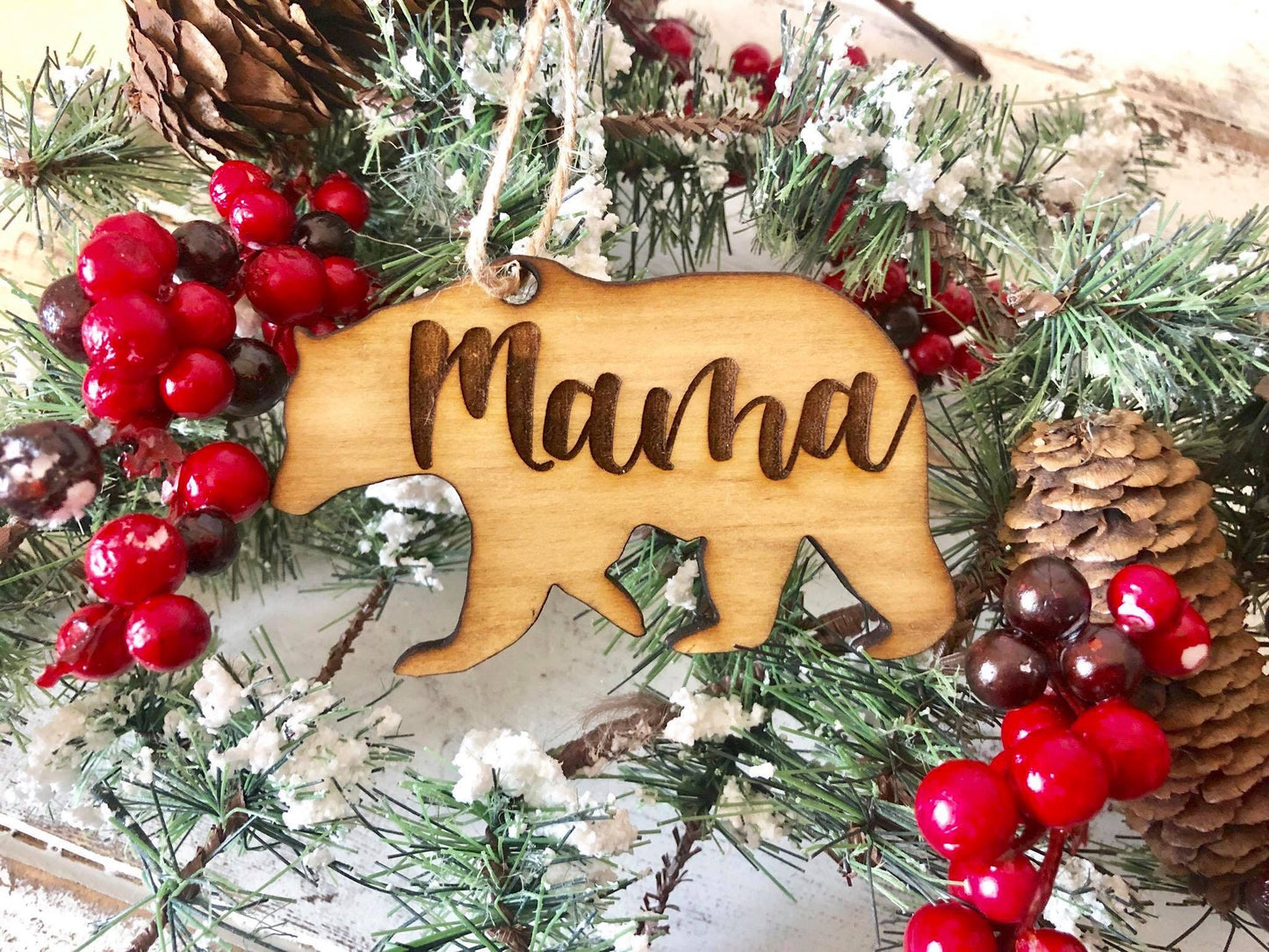 Family Bear Ornaments - Family Bear Gift Tags - Personalized Family Bears Christmas - Mama Bear - Daddy Bear - Baby Bear - Christmas