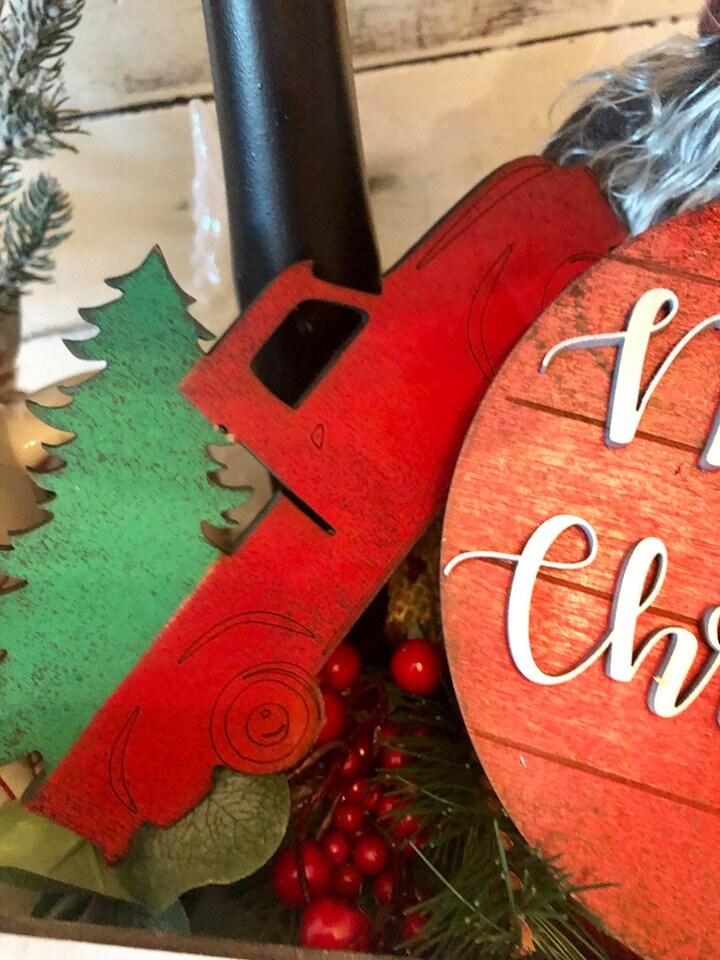 Christmas truck / Christmas tree sign / Christmas signs / 3D signs / merry Christmas/ tiered tray Decor / farmhouse trucks/ coffee bar
