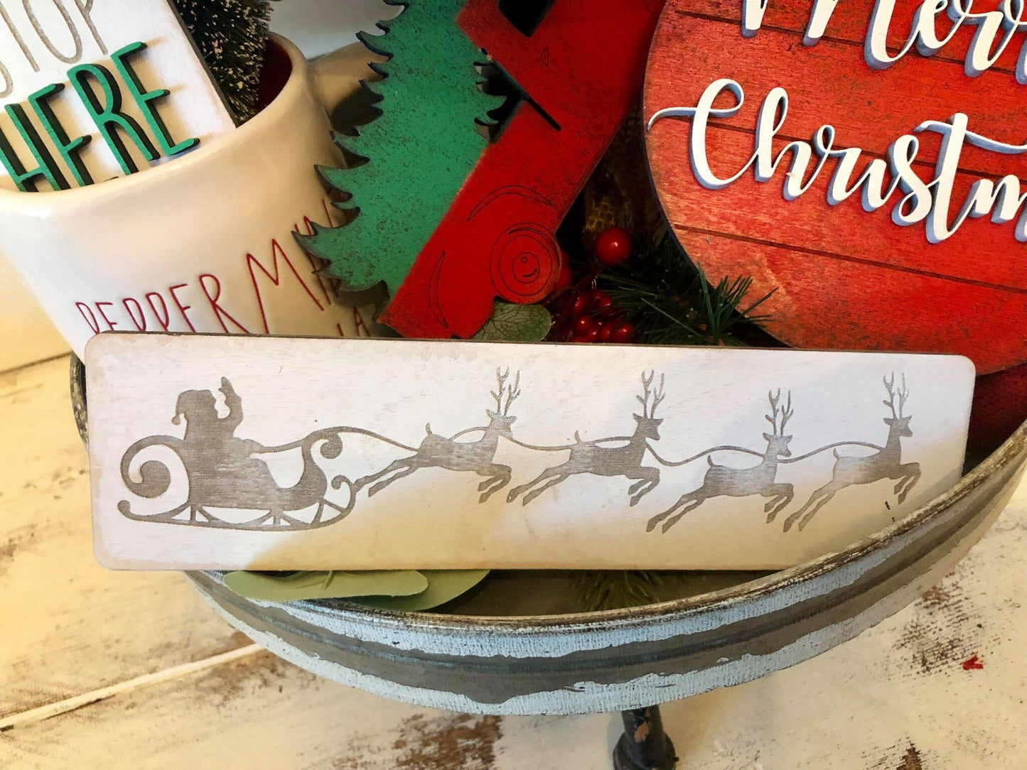 Christmas truck / Christmas tree sign / Christmas signs / 3D signs / merry Christmas/ tiered tray Decor / farmhouse trucks/ coffee bar