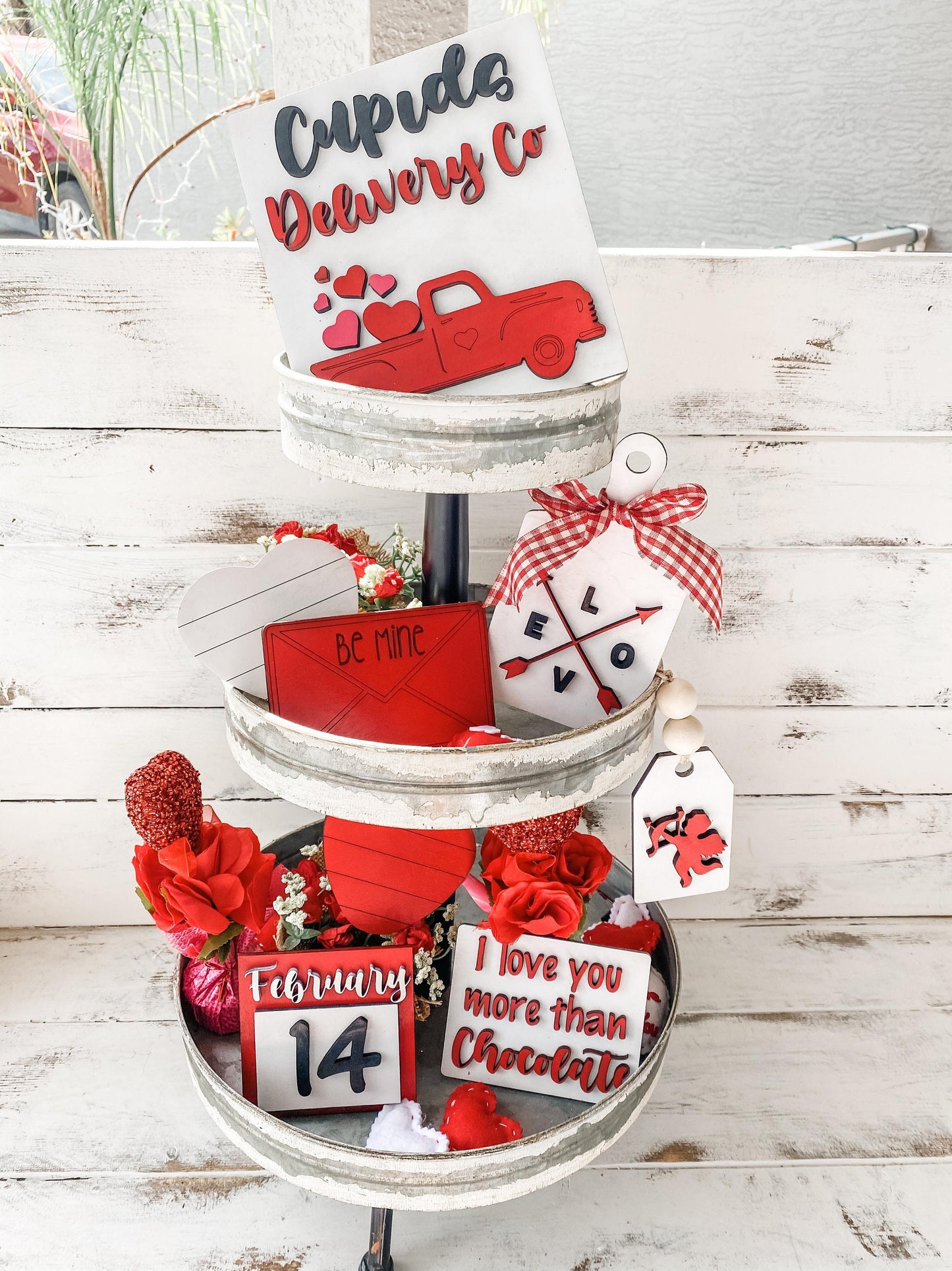 Cupids Delivery Co - Valentines Day Tiered Tray Decor - Valentines Tiered Tray Signs - 3D Valentines Day Signs - Love Signs - Valentines