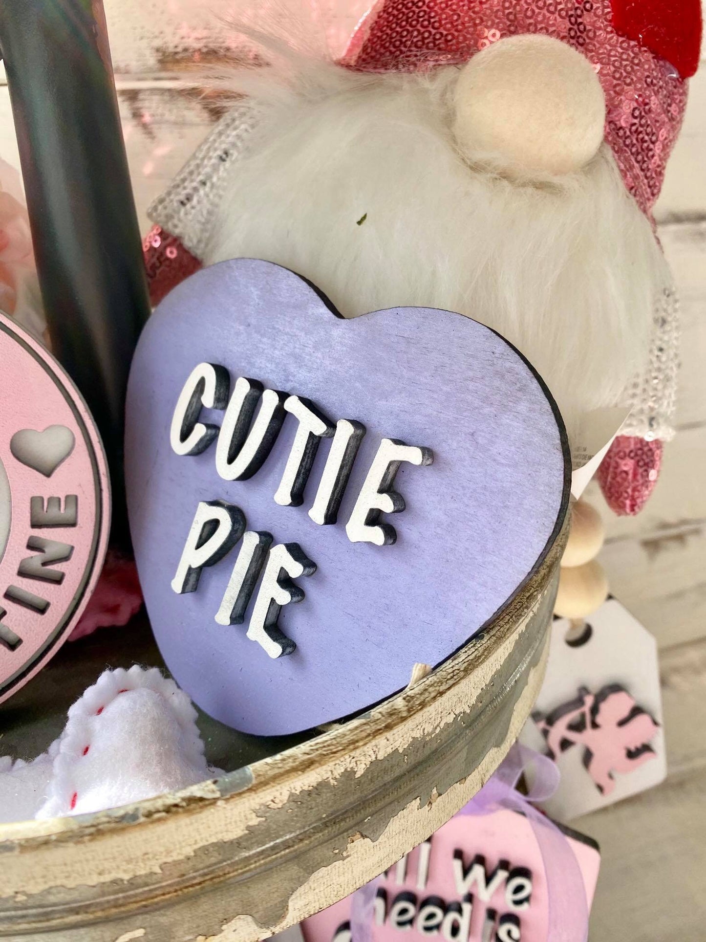 Valentines Tiered Tray Decor - Tiered Tray Valentines Signs - Conversation Heart Signs - Cupids Delivery Co - 3D Tiered Tray Signs - Cupid