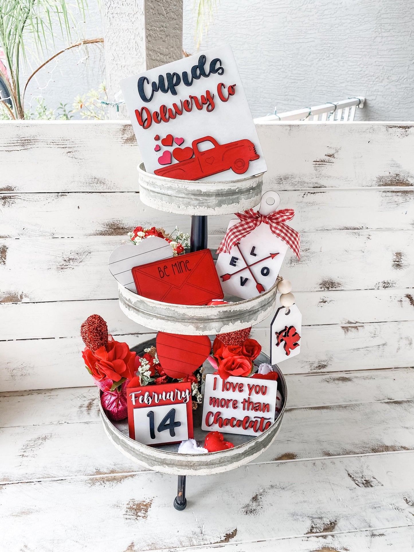 Cupids Delivery Co - Valentines Day Tiered Tray Decor - Valentines Tiered Tray Signs - 3D Valentines Day Signs - Love Signs - Valentines