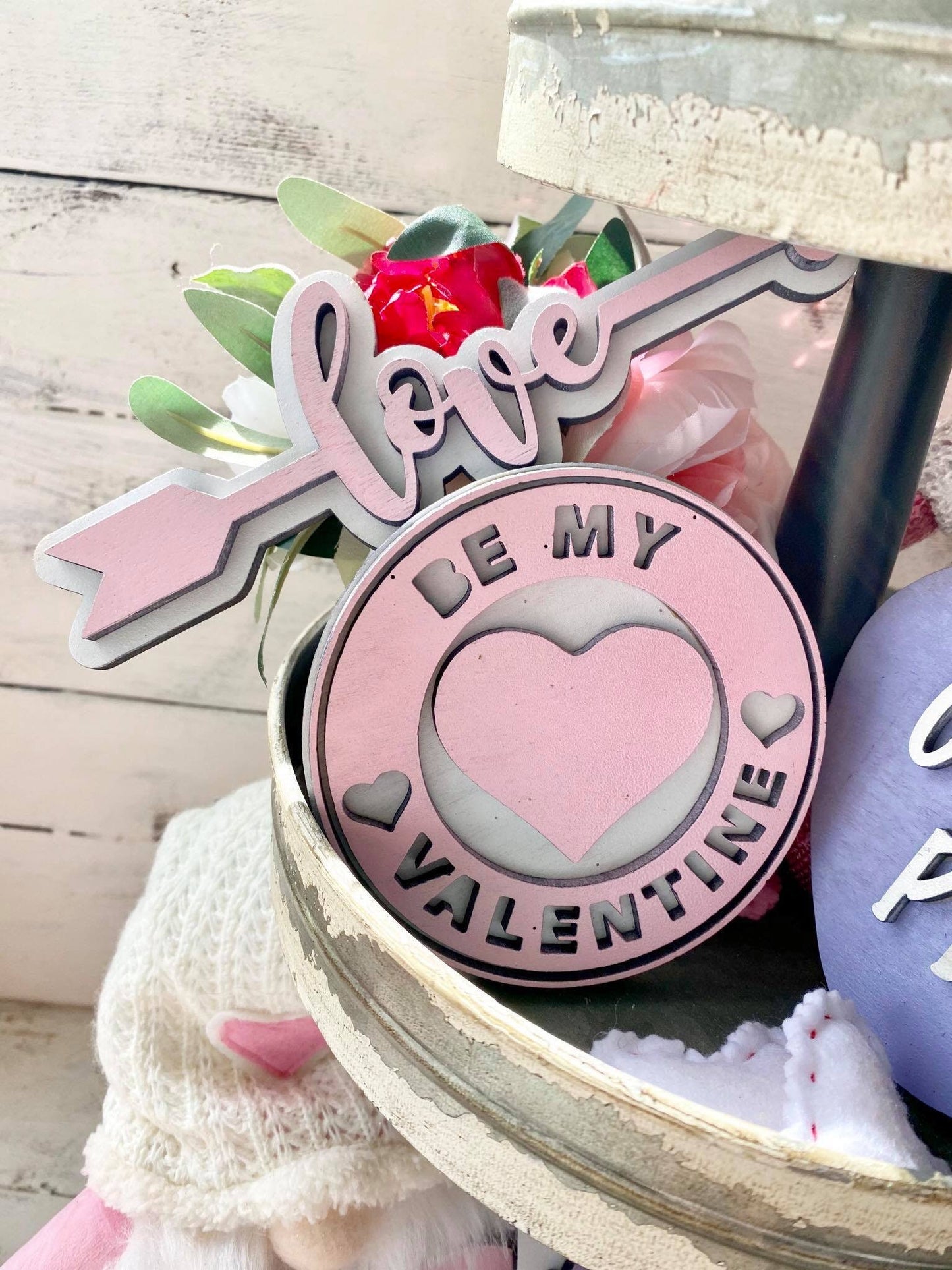 Valentines Tiered Tray Decor - Tiered Tray Valentines Signs - Conversation Heart Signs - Cupids Delivery Co - 3D Tiered Tray Signs - Cupid