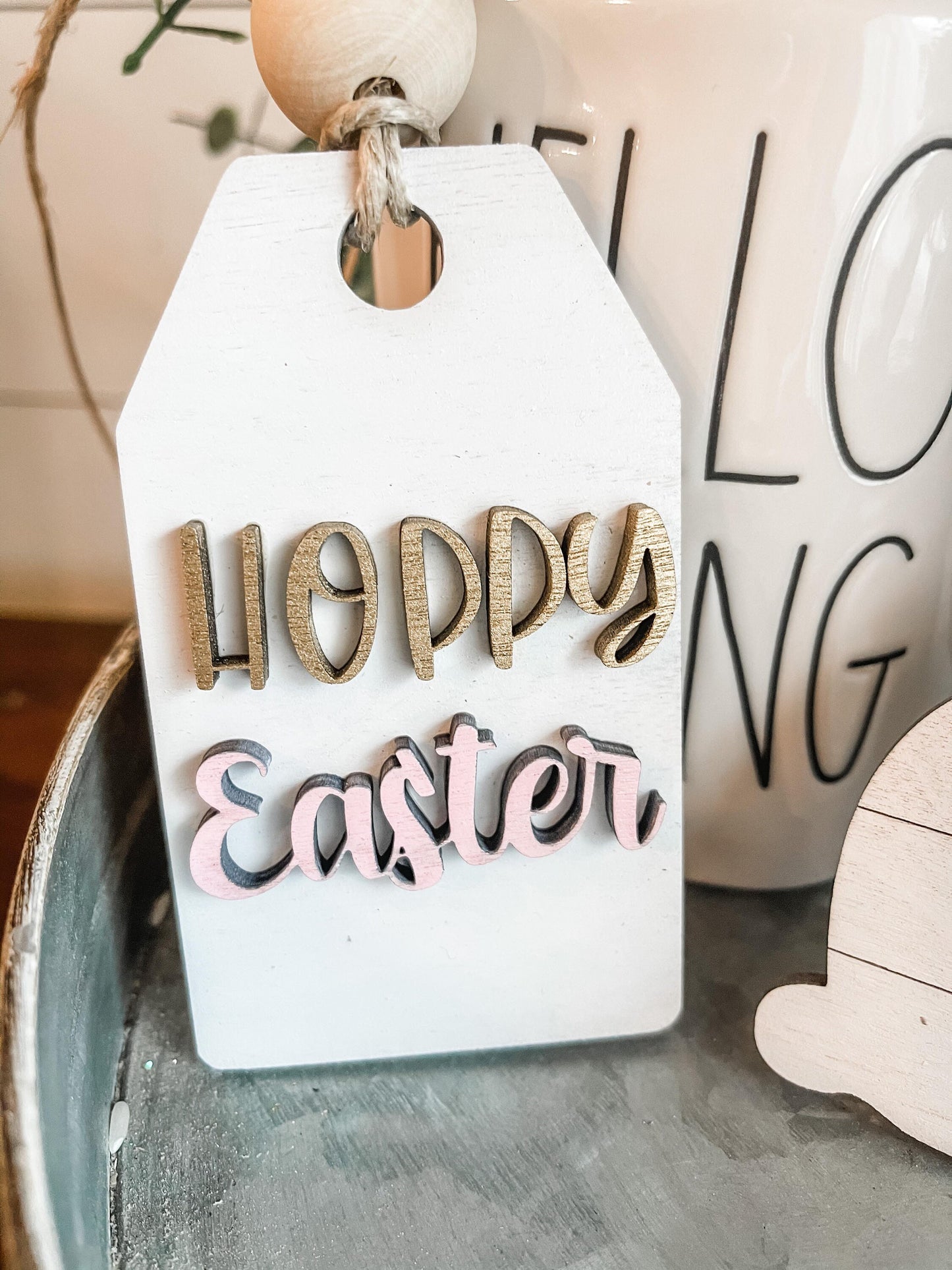 Easter Bunny Tiered Tray Set - Farmhouse Easter Tiered Tray Sign Bundle - 3D Tiered Tray Signs - Bunny Delivery Truck - Hoppy Easter - Bunny
