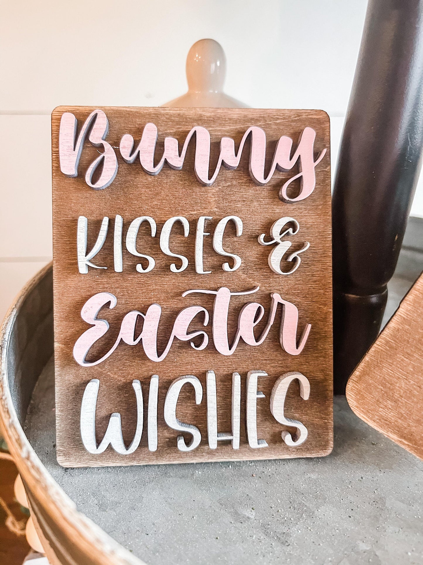 Easter Bunny Tiered Tray Set - Farmhouse Easter Tiered Tray Sign Bundle - 3D Tiered Tray Signs - Bunny Delivery Truck - Hoppy Easter - Bunny