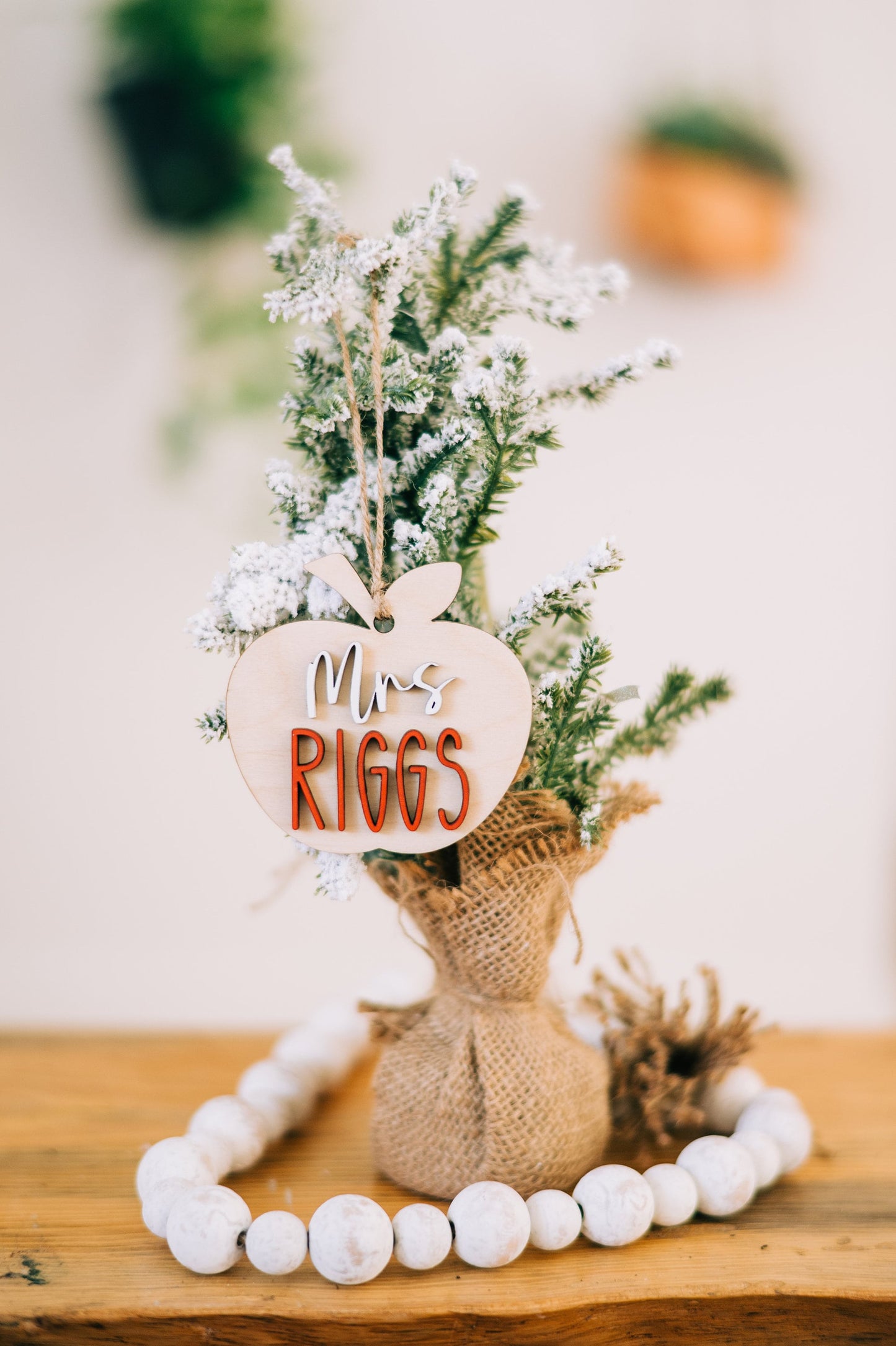Personalized Teacher Apple Ornament - Apple Ornament for Teachers - Gifts for Teachers - Teacher Christmas Gift - Personalized Teacher Gift