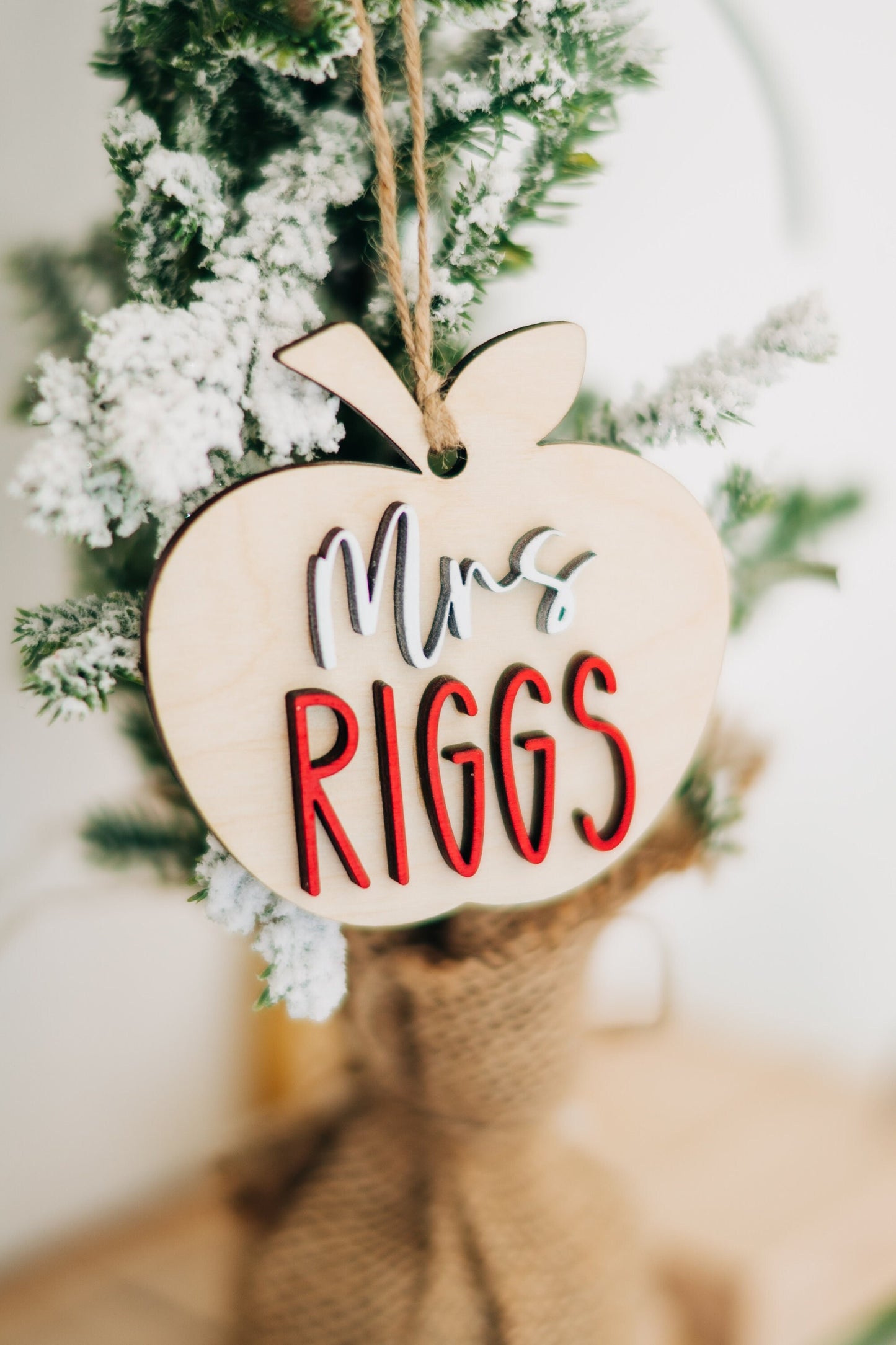 Personalized Teacher Apple Ornament - Apple Ornament for Teachers - Gifts for Teachers - Teacher Christmas Gift - Personalized Teacher Gift