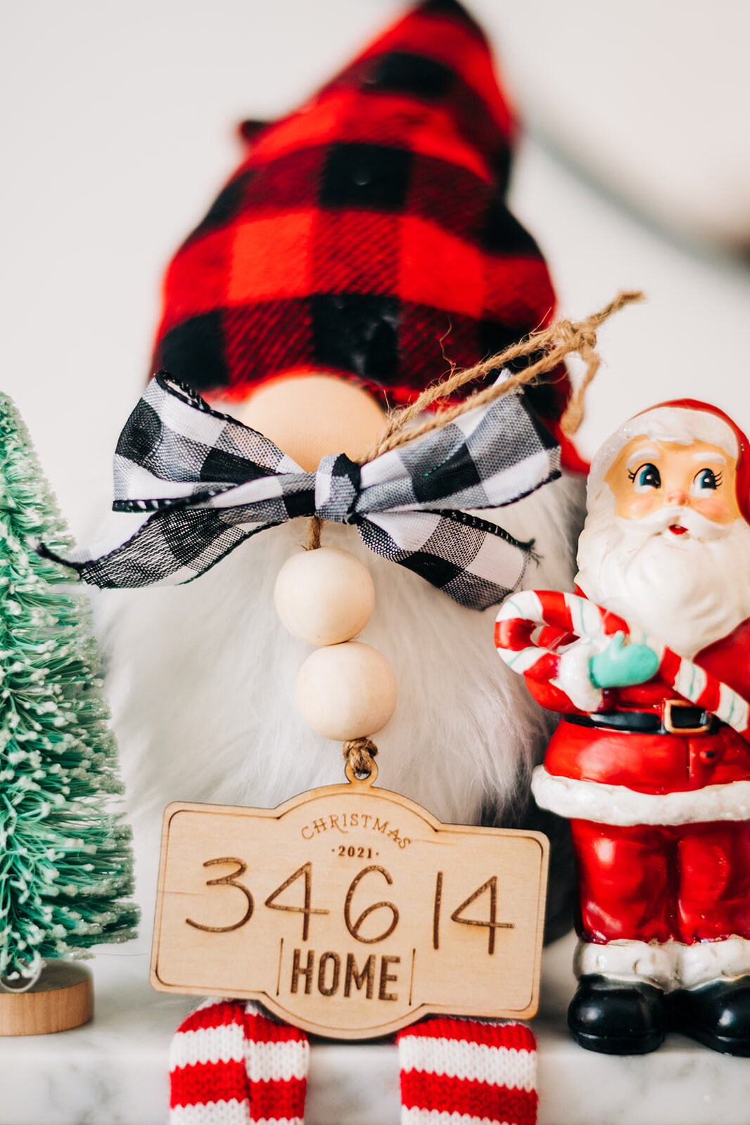 Zip Code Ornament - Custom Zipcode Ornament - Christmas Ornaments 2022 - Buffalo Plaid Ornament - Zip Code Decor - Zip Code 2022 Ornament