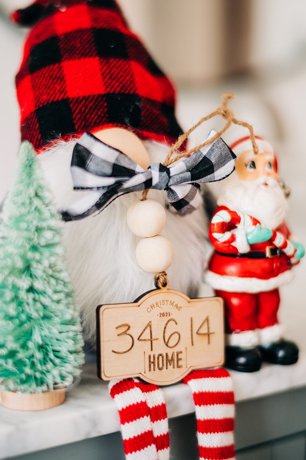Zip Code Ornament - Custom Zipcode Ornament - Christmas Ornaments 2022 - Buffalo Plaid Ornament - Zip Code Decor - Zip Code 2022 Ornament