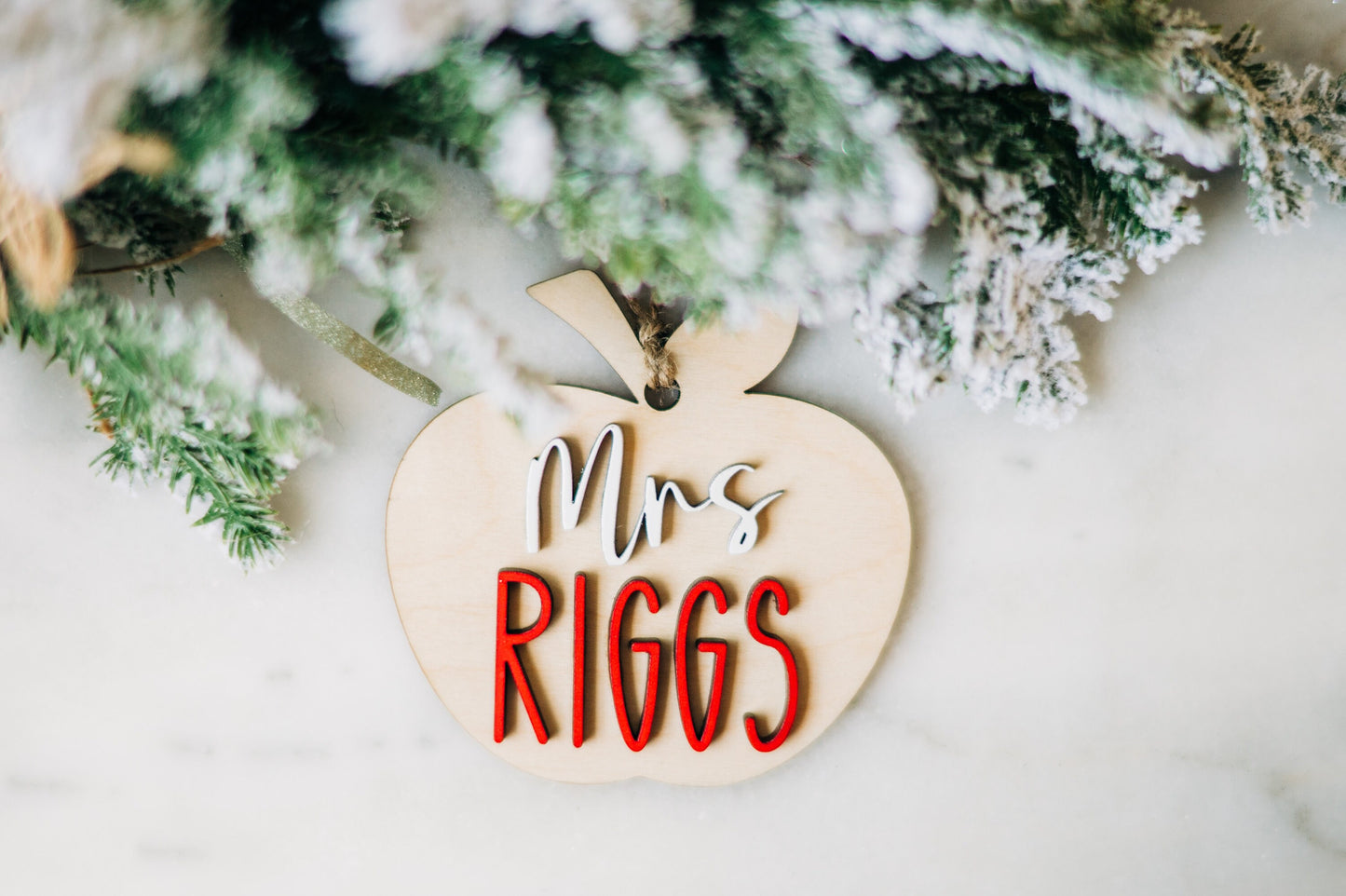 Personalized Teacher Apple Ornament - Apple Ornament for Teachers - Gifts for Teachers - Teacher Christmas Gift - Personalized Teacher Gift