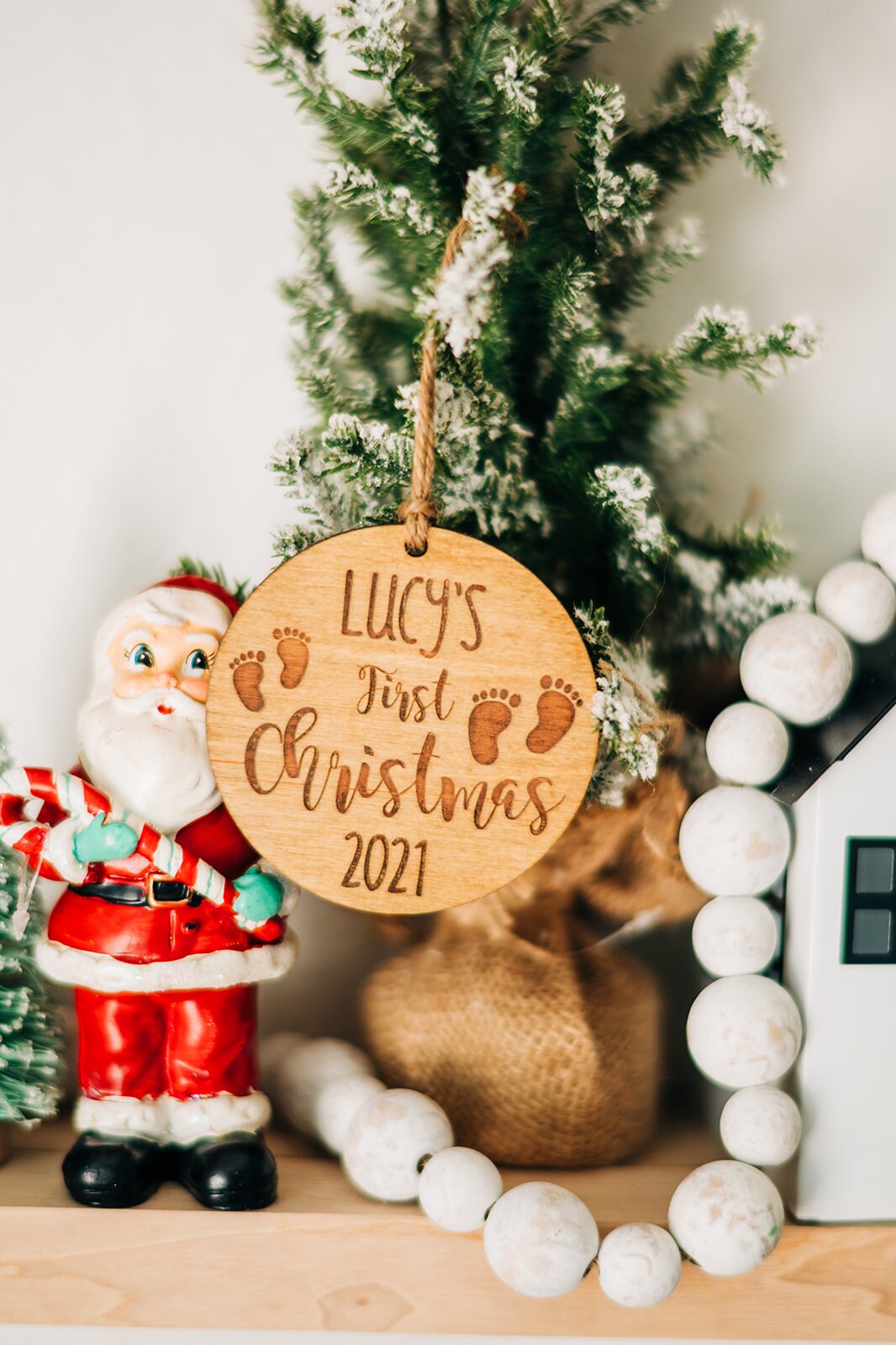 Baby's First Christmas Ornament - Laser Engraved Wood Ornament - Personalized First Christmas Ornament
