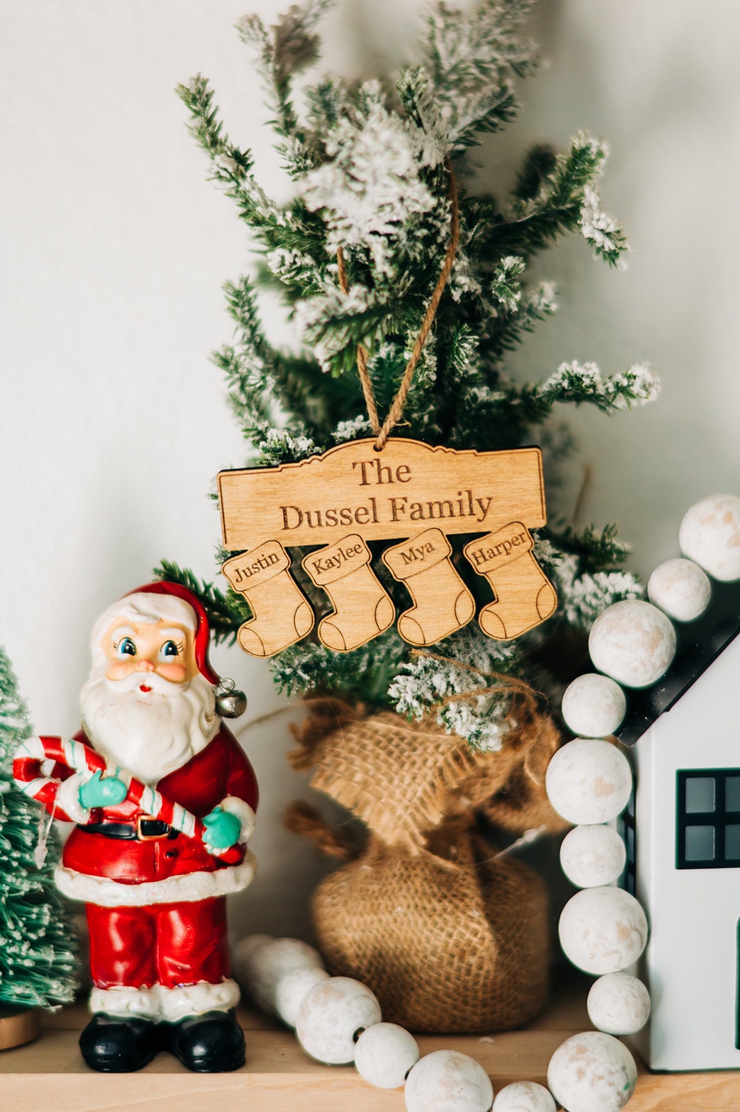 Family Stocking Ornament - Christmas Family Ornament 2020 - Engraved Wood Christmas Ornament 2020