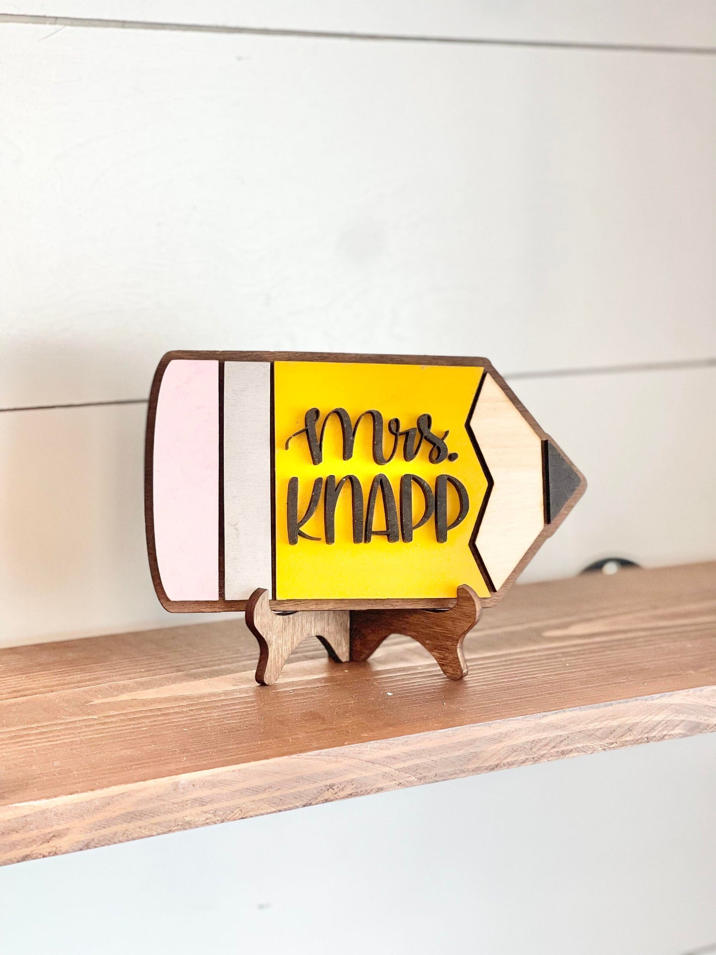 Personalized Desktop Teacher Pencil Sign - Mini Pencil Sign for Teachers - Gifts for Teachers - Teacher Desk Sign Personalized - TeacherGift