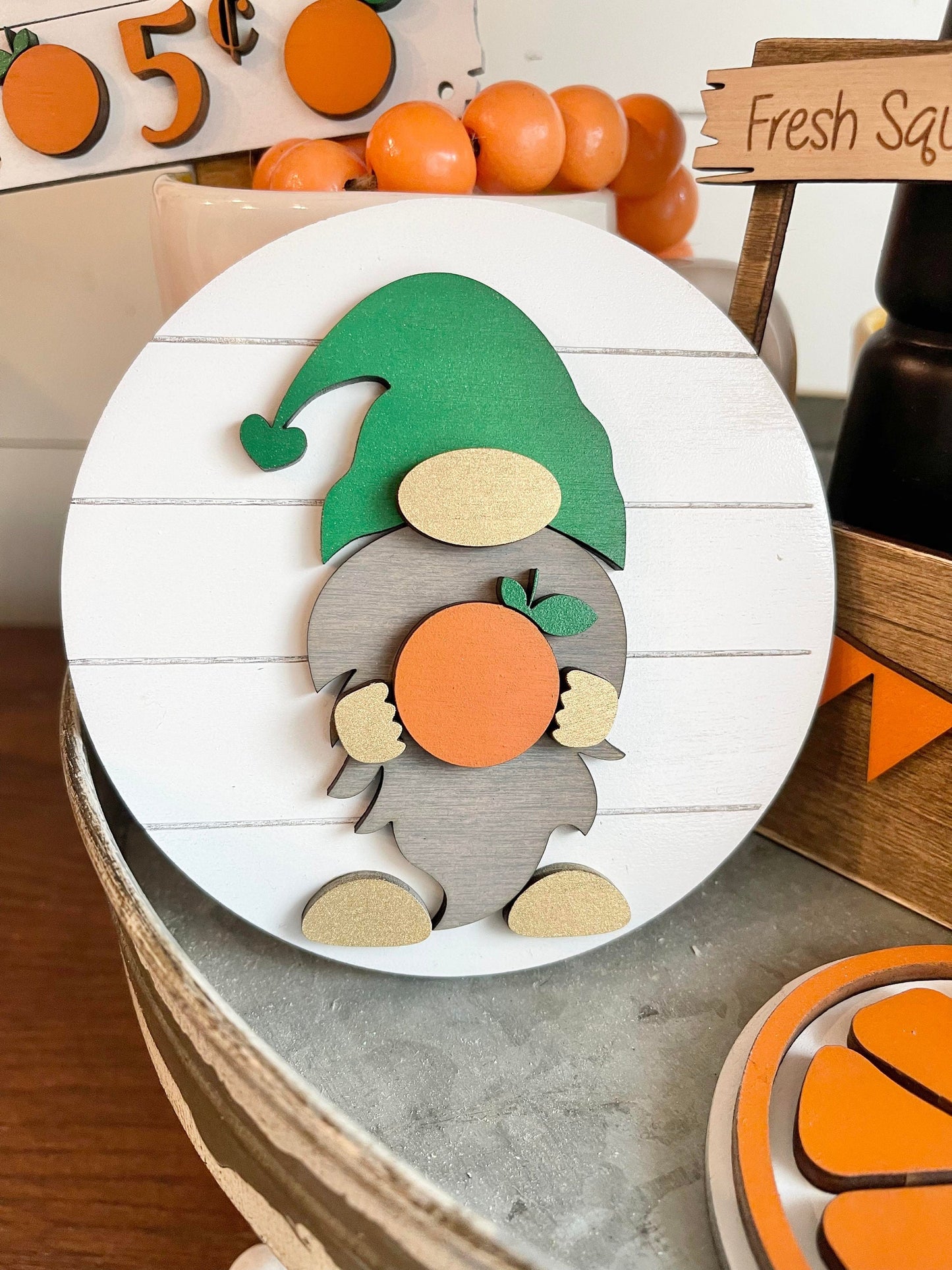 Orange Tiered Tray - Orange Themed Tiered Tray - Squeeze the day signs - Florida Tiered Tray - Fruit Themed Tiered Tray - Summer Tiered Tray