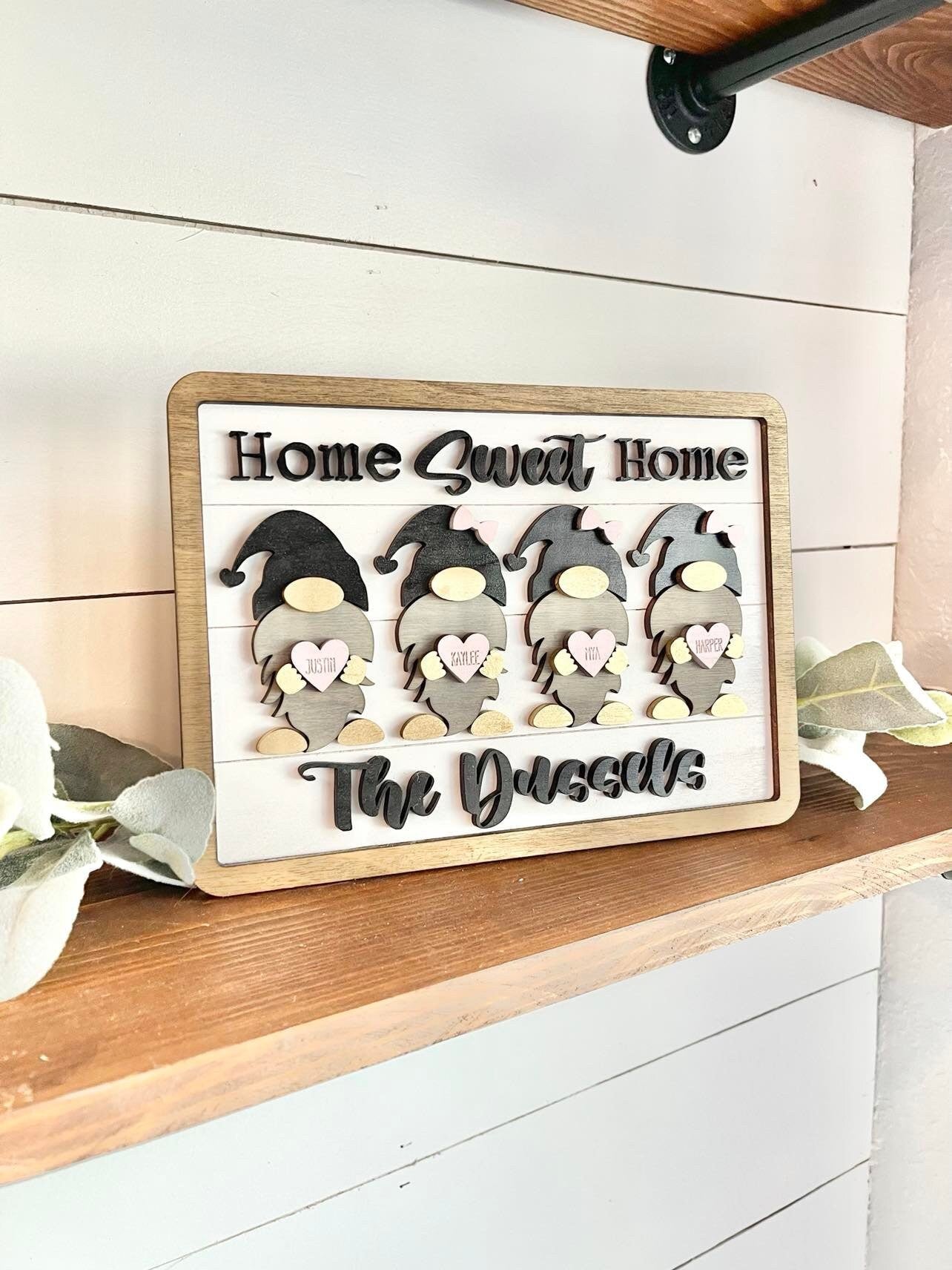 Gnome Sweet Gnome - Personalized Family Sign - Gnome Decor - Gnome Family - Gnome Signs Personalized - Personalized Family Gnome Decor