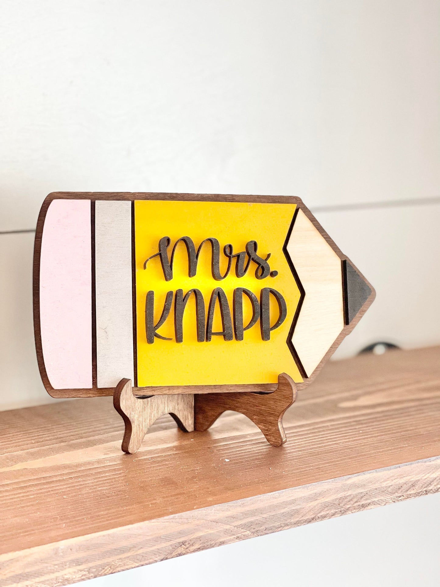 Personalized Desktop Teacher Pencil Sign - Mini Pencil Sign for Teachers - Gifts for Teachers - Teacher Desk Sign Personalized - TeacherGift