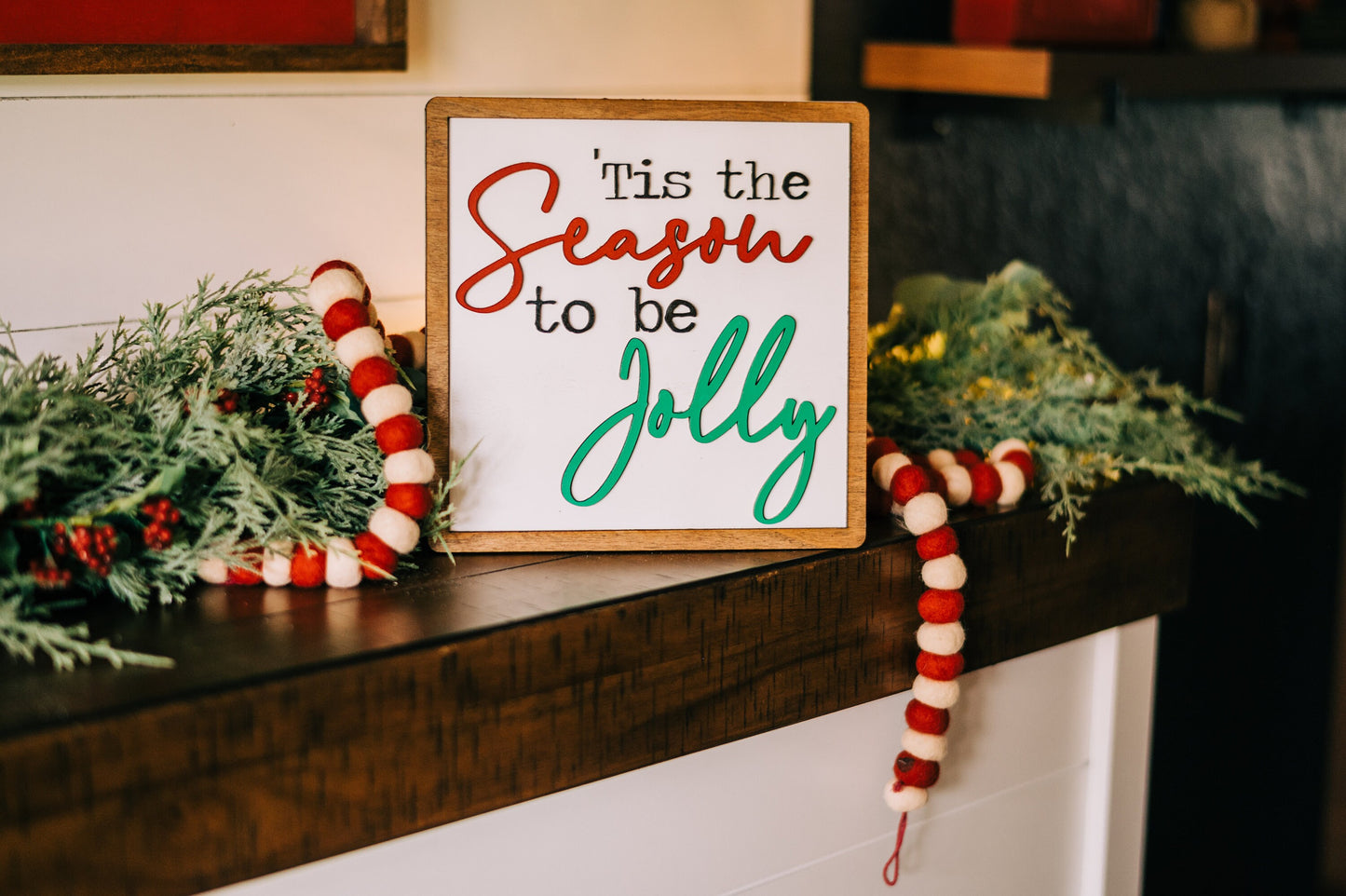 Tis the Season to be Jolly Sign - Farmhouse Christmas - Christmas Signs - Christmas Decor - 'Tis the Season to be Jolly Sign - Classic Xmas