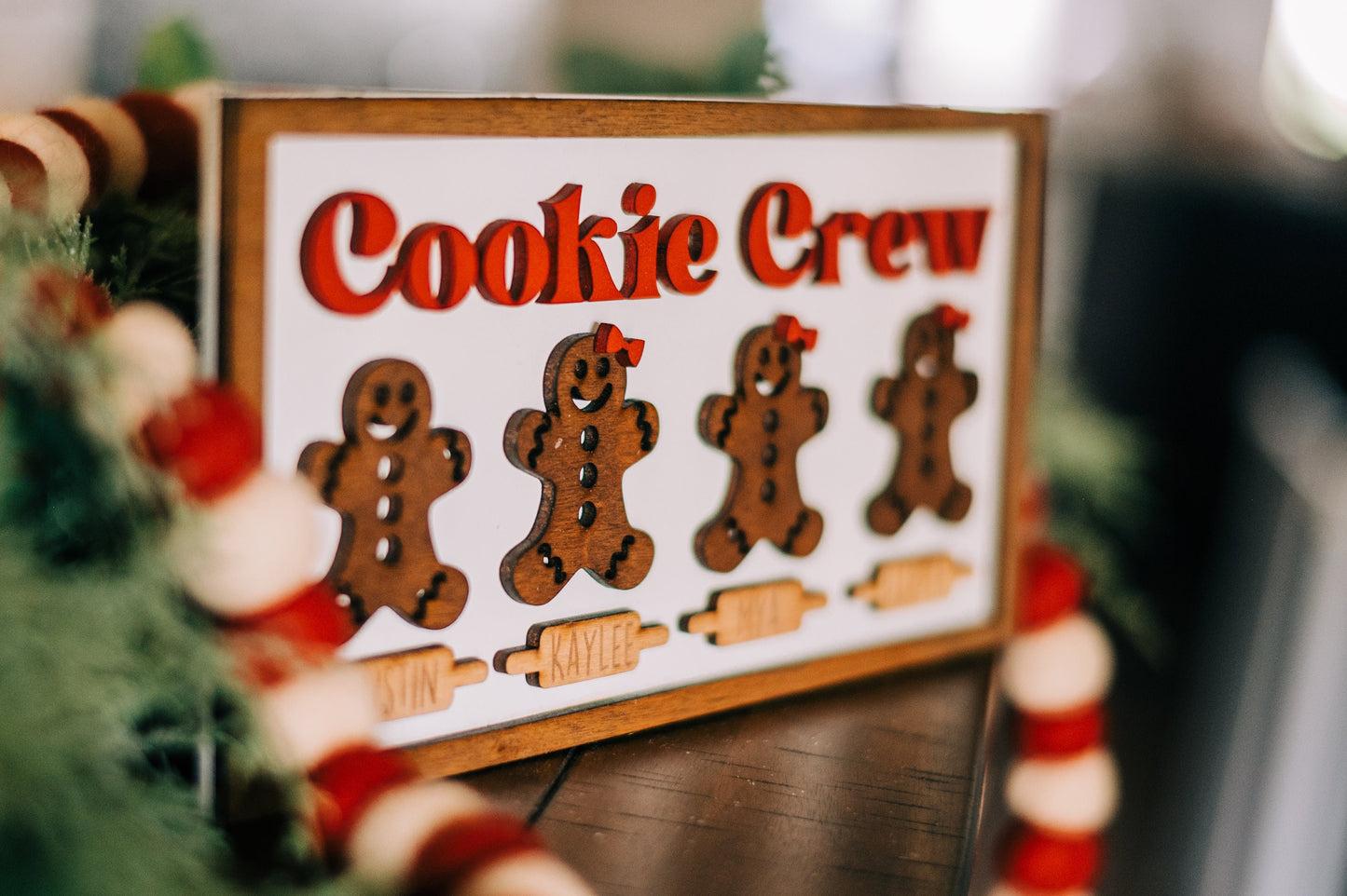 Gingerbread Family 3D Farmhouse Sign - Cookie Crew -Gingerbread Sign Decor Personalized Gingerbread People - Gingerbread Farmhouse -