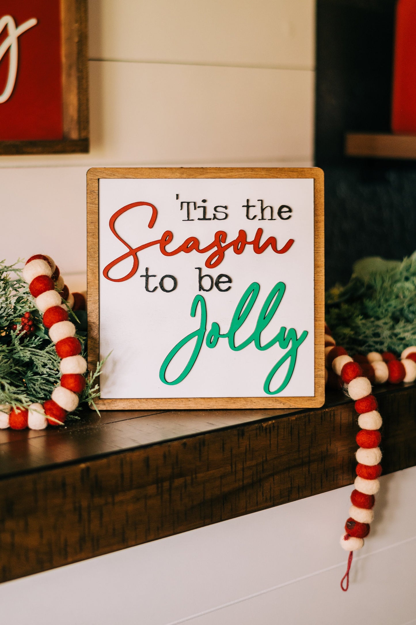 Tis the Season to be Jolly Sign - Farmhouse Christmas - Christmas Signs - Christmas Decor - 'Tis the Season to be Jolly Sign - Classic Xmas