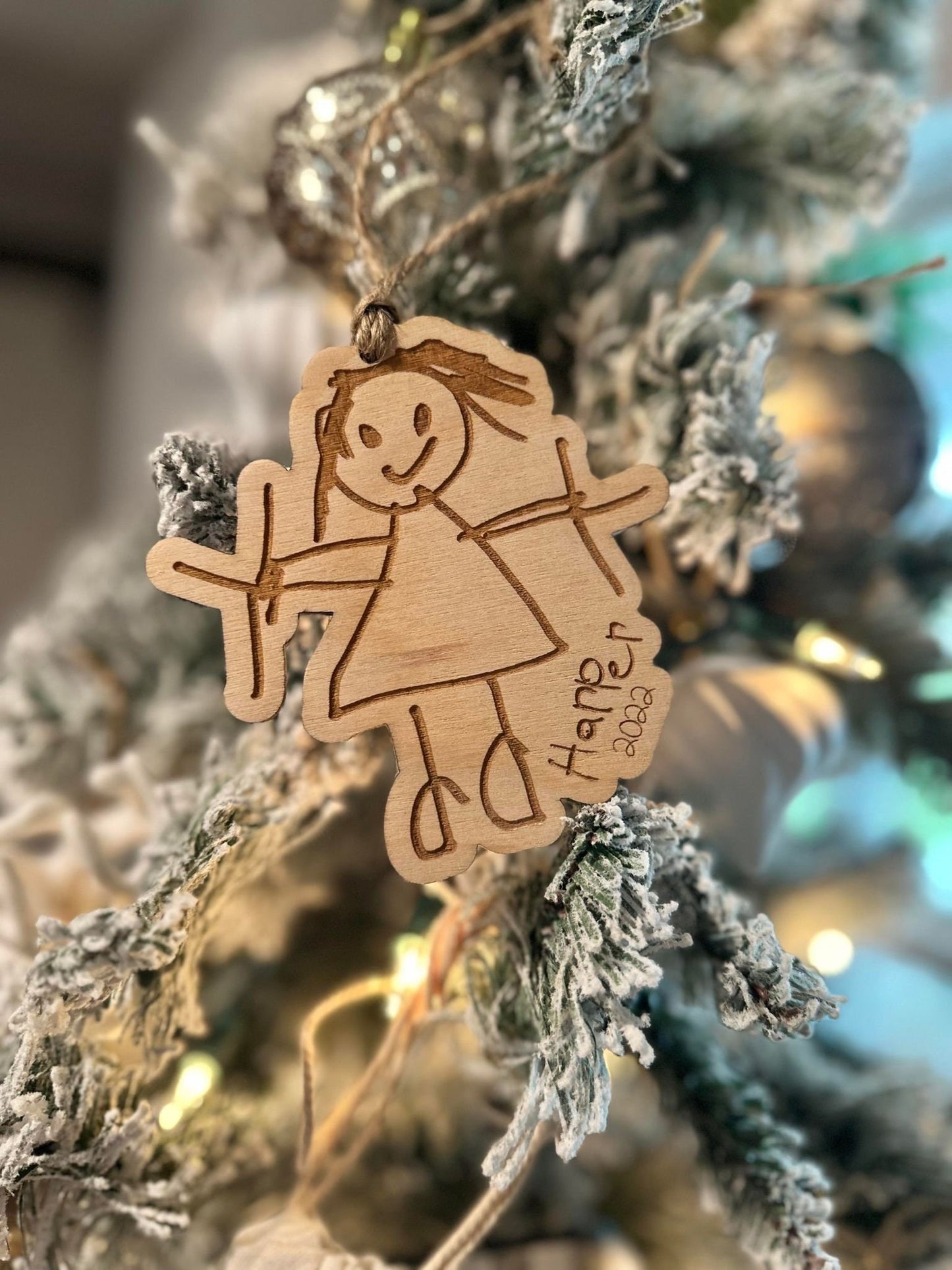 Childrens Artwork Ornament - Childs handwriting Christmas Ornament - Childs Drawing Ornament - Gifts for Moms - Gifts for Grandparents