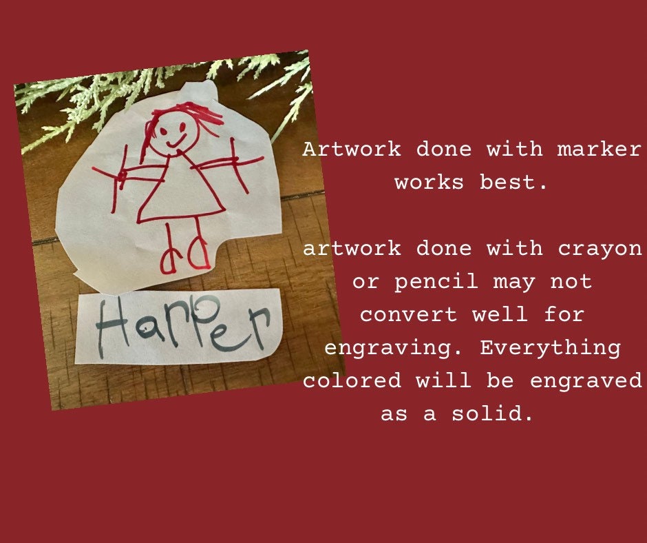 Childrens Artwork Ornament - Childs handwriting Christmas Ornament - Childs Drawing Ornament - Gifts for Moms - Gifts for Grandparents