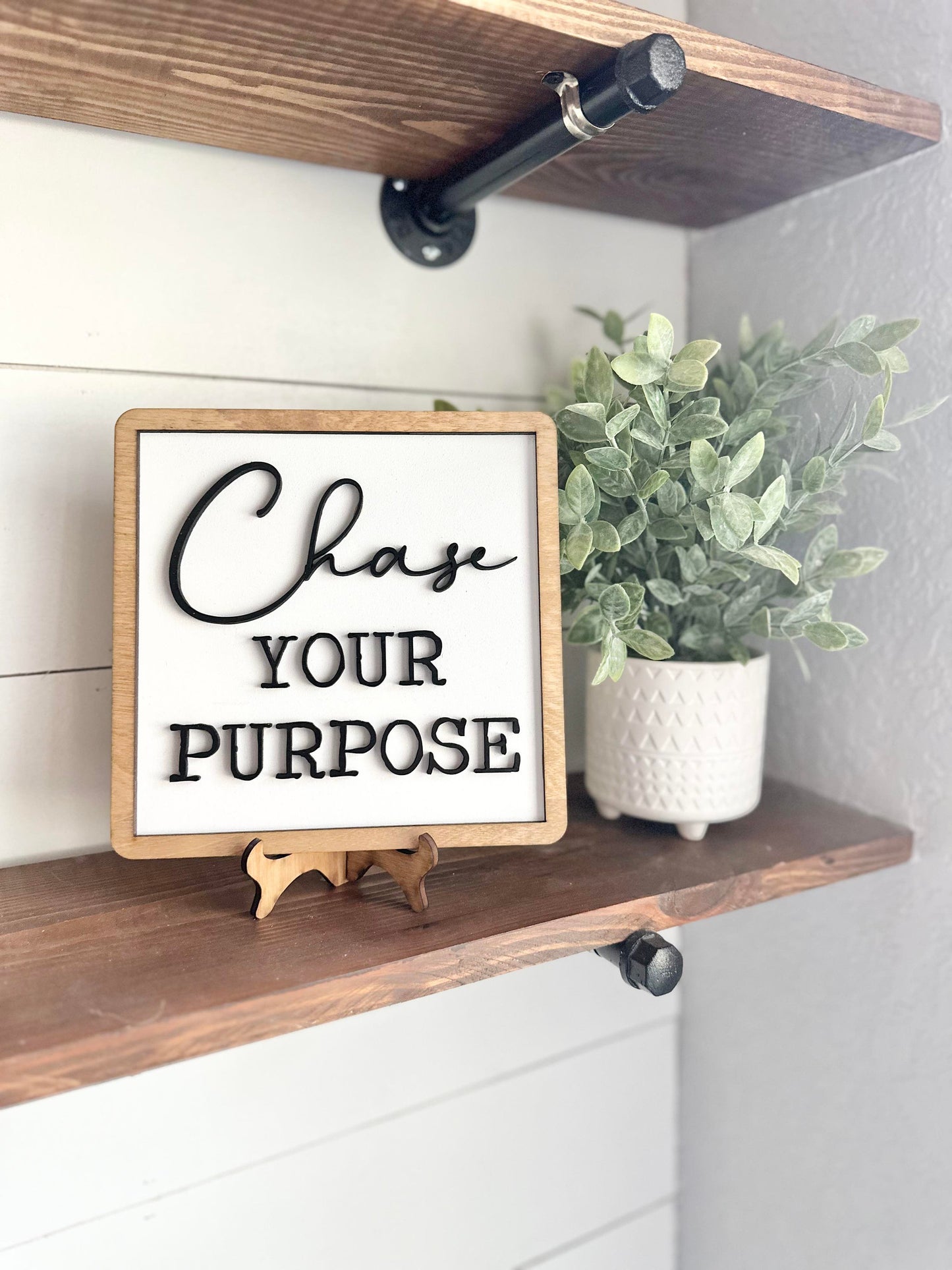 Chase your purpose - Inspirational Framed Sign - Inspirational Signs for Office or Home - Motivational Farmhouse Signs for Shelf or Wall