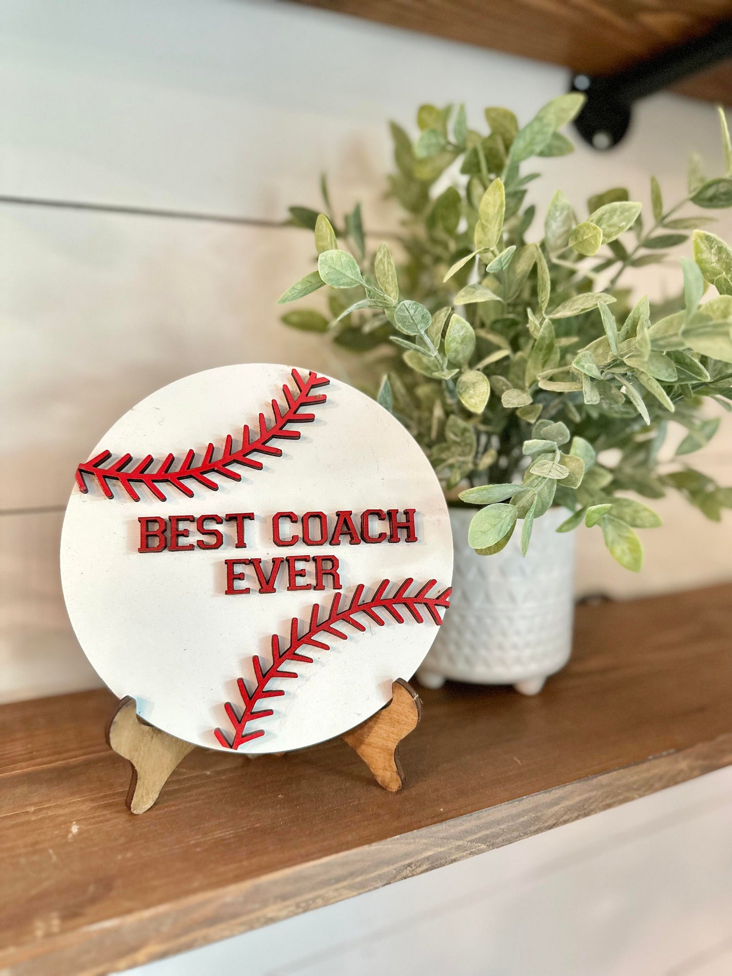 Best Coach Ever Desktop Baseball Coach Sign - Gifts for Baseball Coach - PE Coach Gift Personalized - Gifts for Coaches - Baseball Coach