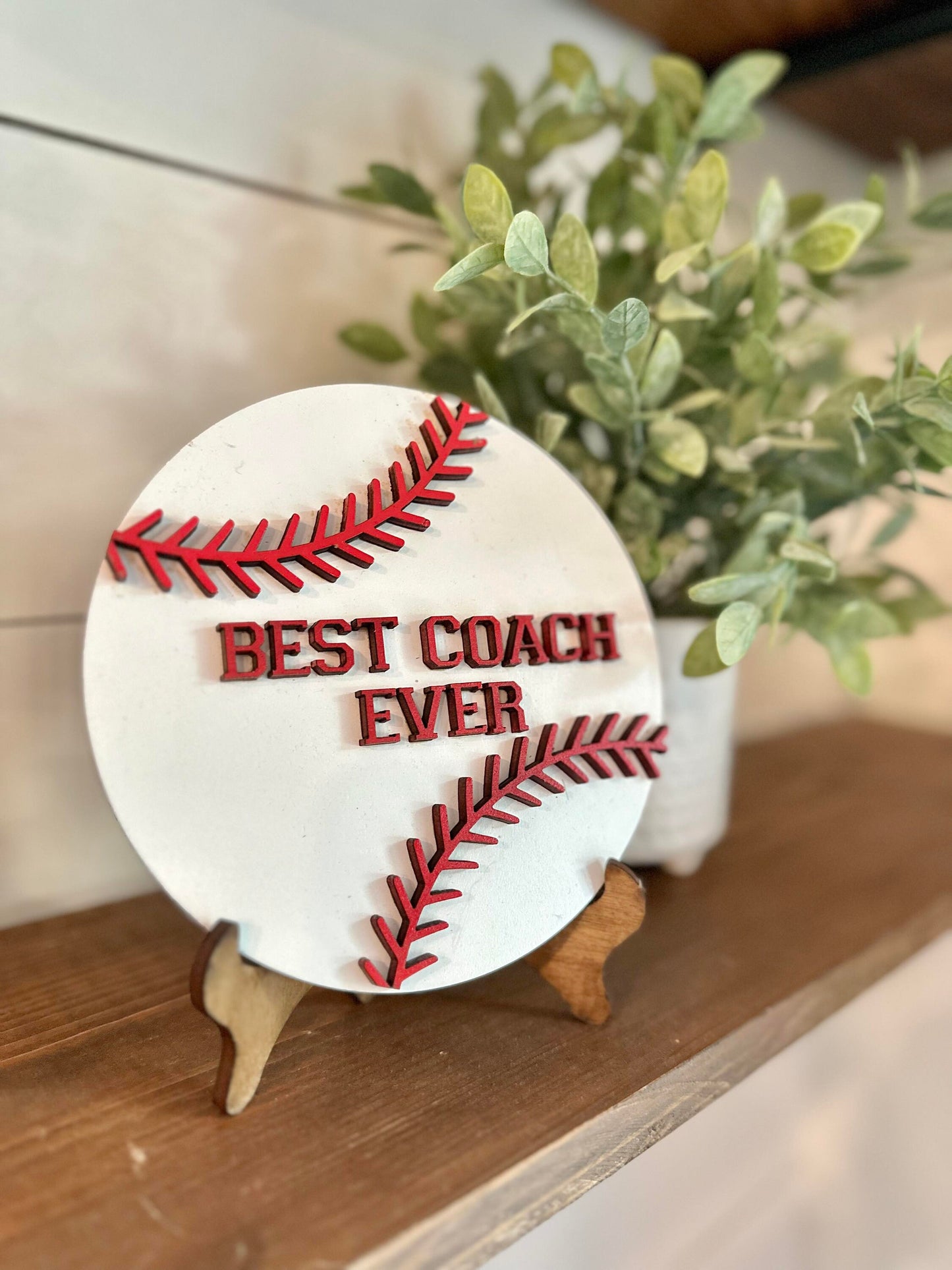 Best Coach Ever Desktop Baseball Coach Sign - Gifts for Baseball Coach - PE Coach Gift Personalized - Gifts for Coaches - Baseball Coach