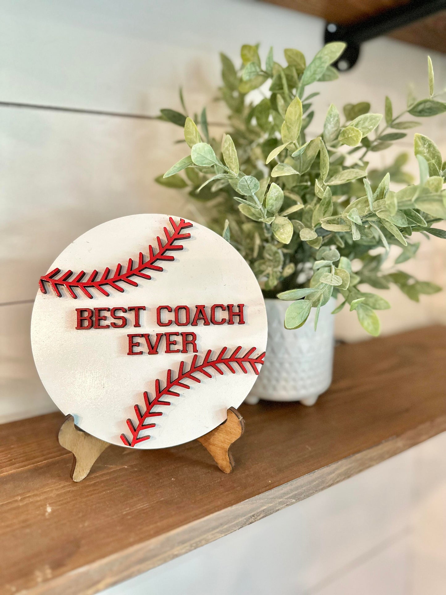 Best Coach Ever Desktop Baseball Coach Sign - Gifts for Baseball Coach - PE Coach Gift Personalized - Gifts for Coaches - Baseball Coach