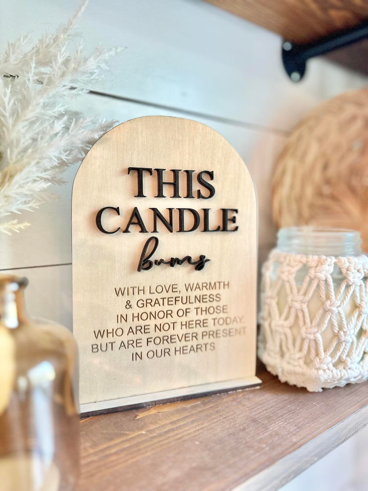 This Candle Burns Memorial Wedding Sign - Wedding Loved ones Sign Boho Wedding Decor - Memorial Candle Wedding Display - Wedding Signs