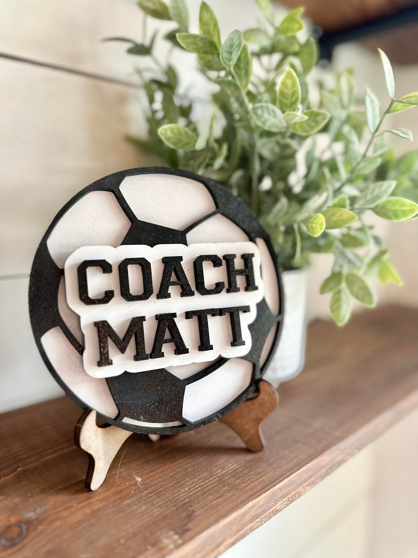 Personalized Desktop Soccer Coach Sign - Gifts for Soccer Coach - PE Coach Gift Personalized - Gifts for Coaches - Soccer Coach
