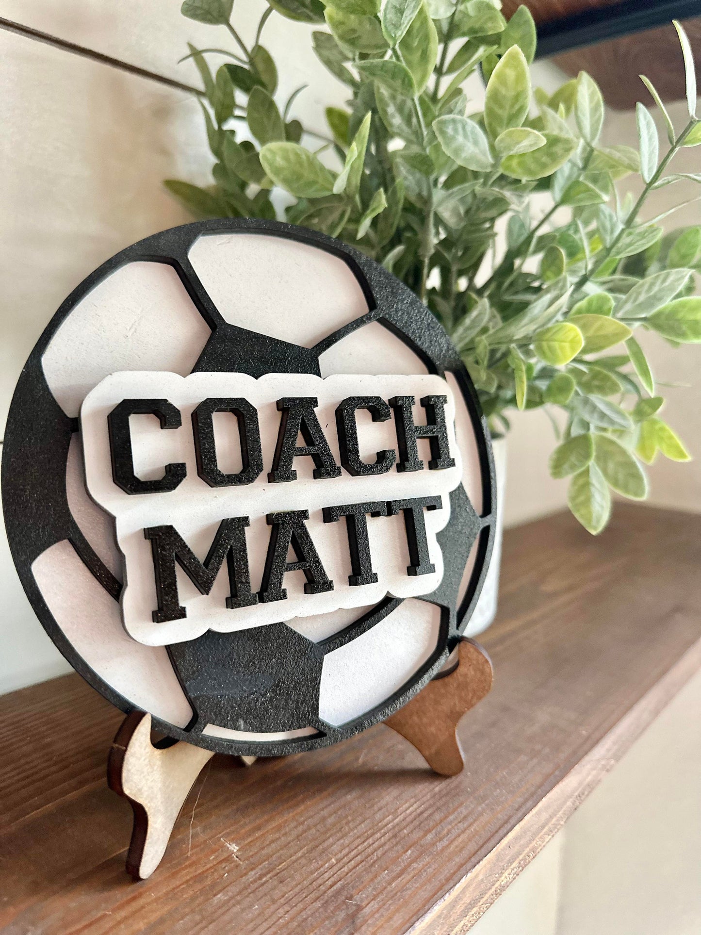 Personalized Desktop Soccer Coach Sign - Gifts for Soccer Coach - PE Coach Gift Personalized - Gifts for Coaches - Soccer Coach
