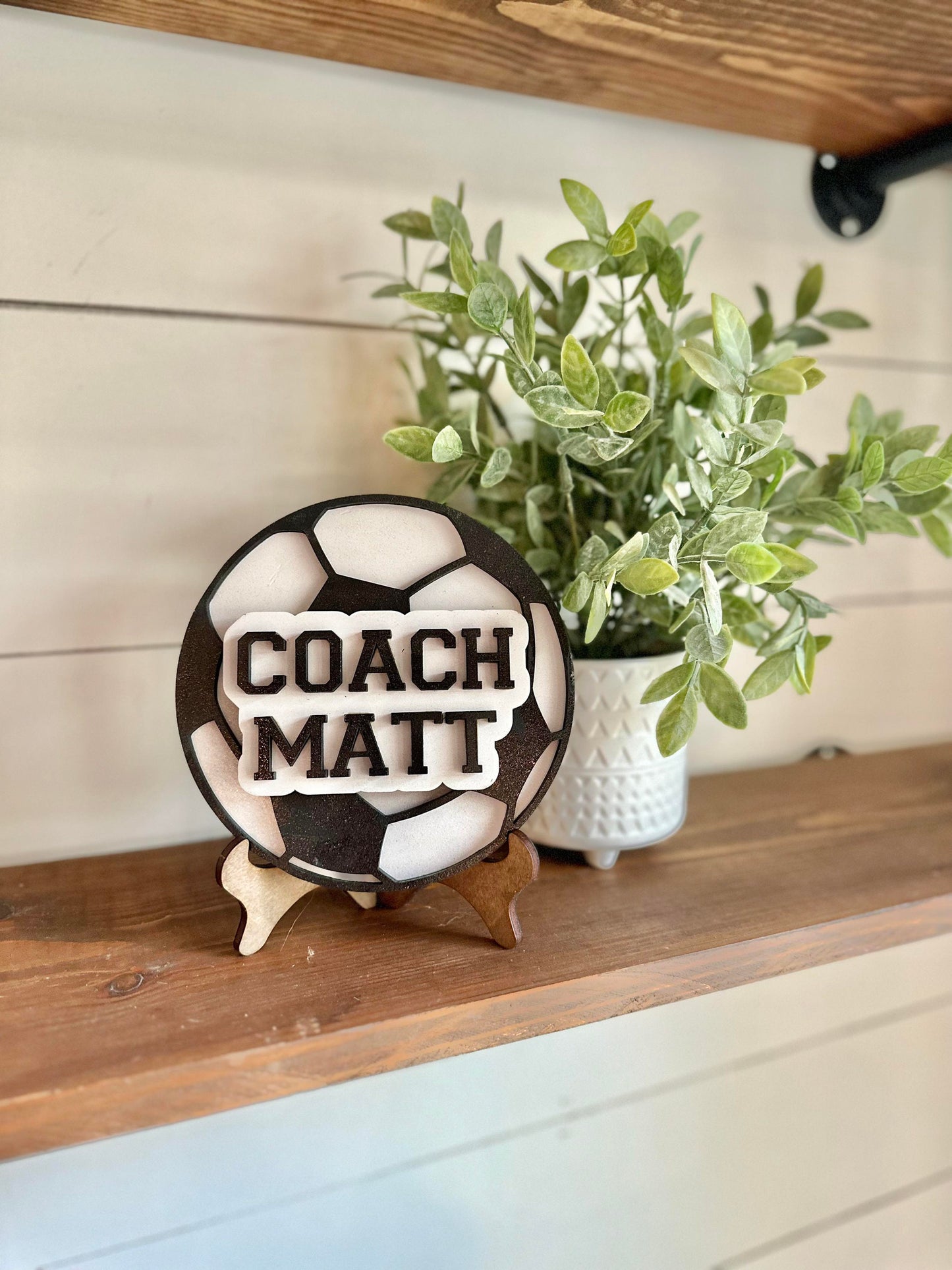 Personalized Desktop Soccer Coach Sign - Gifts for Soccer Coach - PE Coach Gift Personalized - Gifts for Coaches - Soccer Coach
