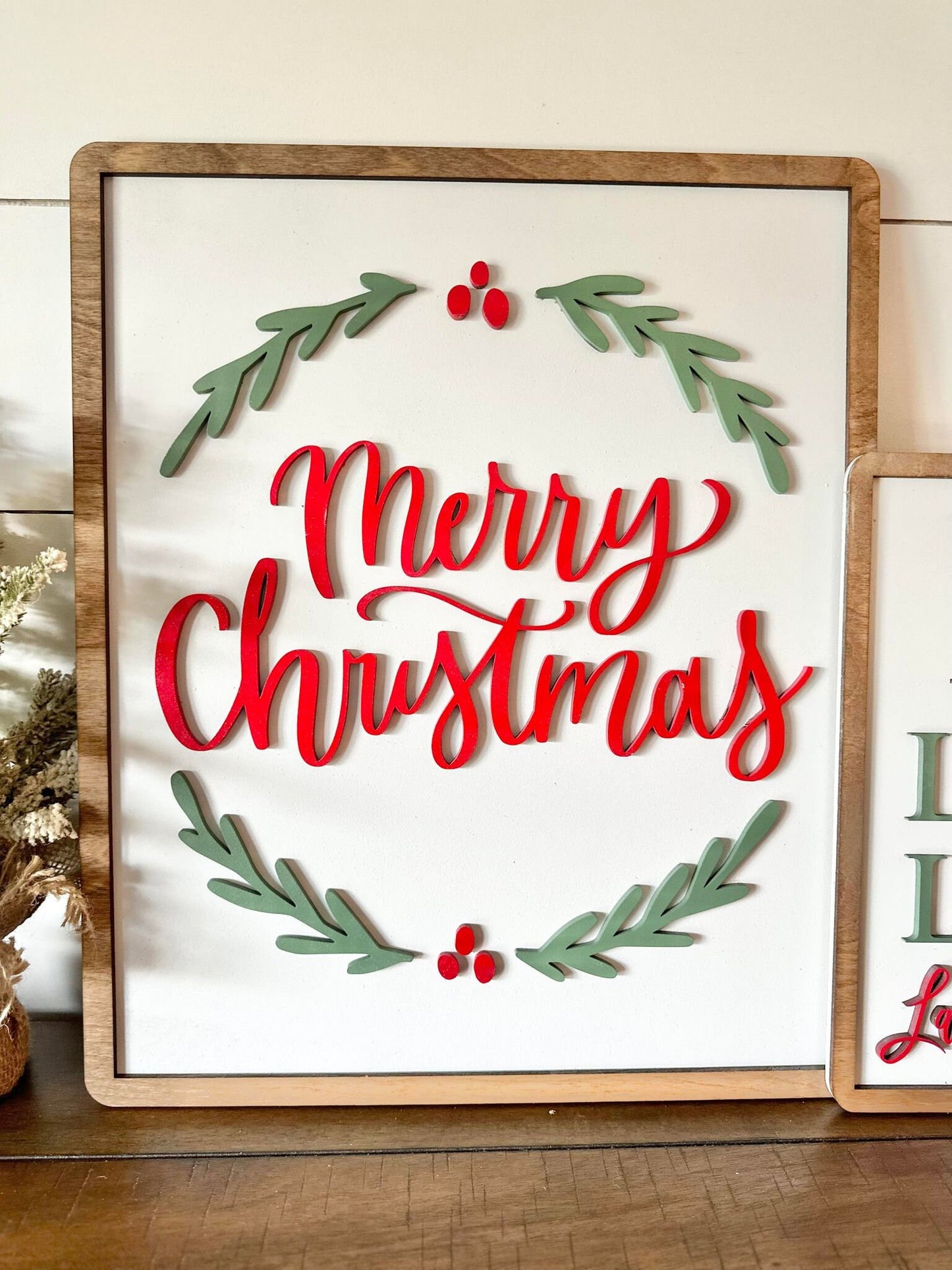 Farmhouse Christmas Signs, Christmas Mantel Sign, Christmas Wall Signs, Merry Christmas Signs, Farmhouse Christmas Decor