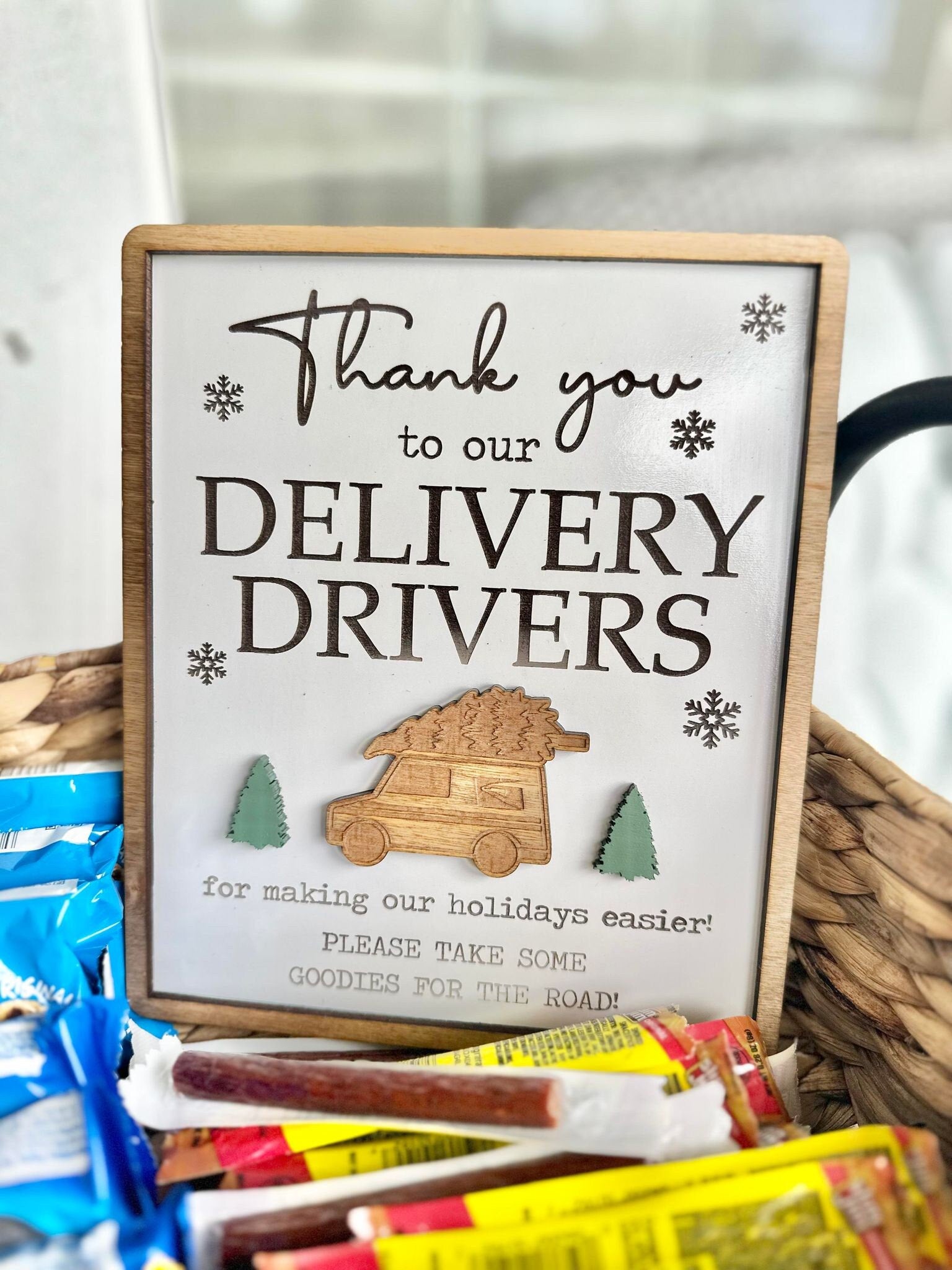 Delivery Driver Snack Sign, Snack Sign, Delivery Driver, Delivery Driv – Walnut + Birch delivery-driver-snack-sign-snack-sign-delivery-driver-delivery-driv-walnut-birch