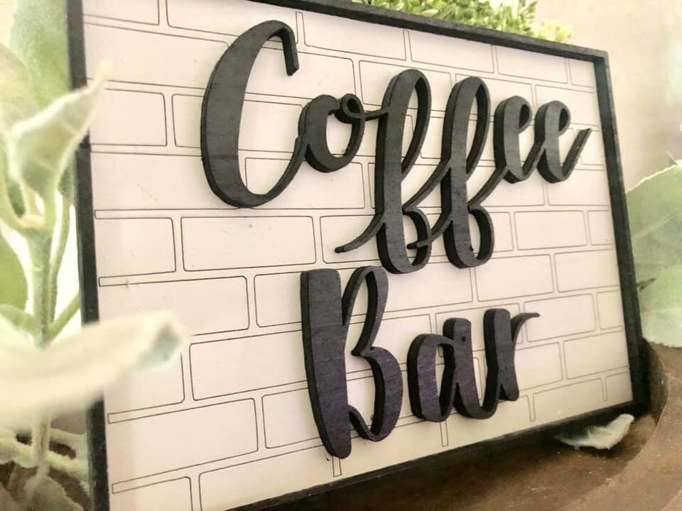 Coffee Bar 3D Farmhouse Sign - Coffee Bar 3D Sign - Coffee Bar Subway Tile Sign - Subway Tile - Tiered Tray Decor - Farmhouse Decor - Coffee