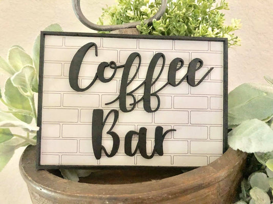 Coffee Bar 3D Farmhouse Sign - Coffee Bar 3D Sign - Coffee Bar Subway Tile Sign - Subway Tile - Tiered Tray Decor - Farmhouse Decor - Coffee