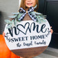 Home Sweet Home - Last Name Door Hanger - Beautiful Farmhouse Door Hanger - 3D Sign - 3D Door Hanger - Circle Personalized Front Door Sign