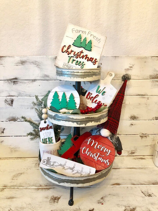 Christmas truck / Christmas tree sign / Christmas signs / 3D signs / merry Christmas/ tiered tray Decor / farmhouse trucks/ coffee bar