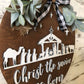 Christ the Savior is Born | Nativity Front Door Hanger | 3D Front Door Hanger | Nativity Sign | Nativity Decor | Christian Christmas Decor