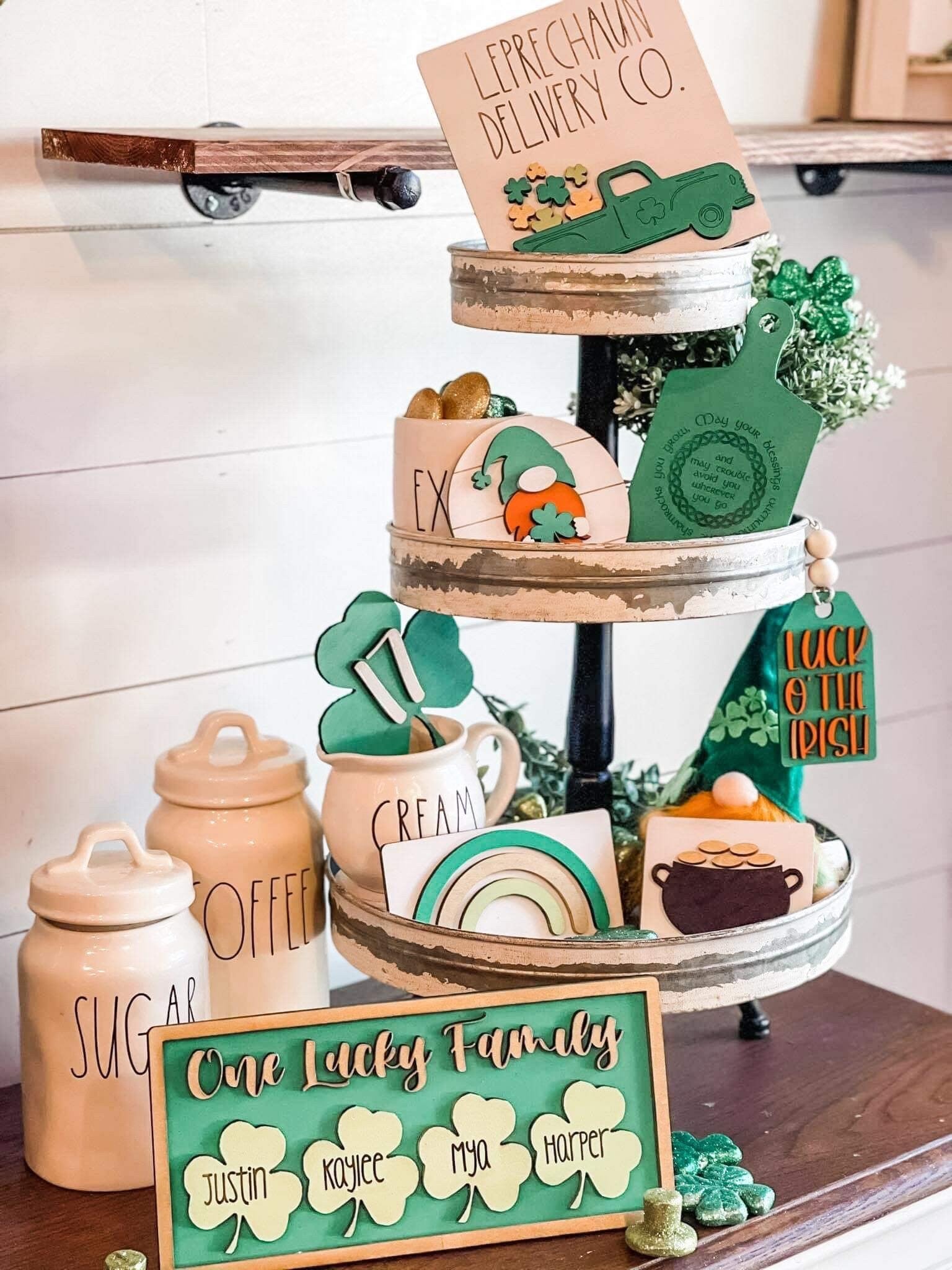 St. Patrick's Day Tiered Tray Decor - St. Paddy’s Day Signs - St. Patricks Day Decor - Tiered Tray Signs St. Patrick's - Irish Tiered Tray