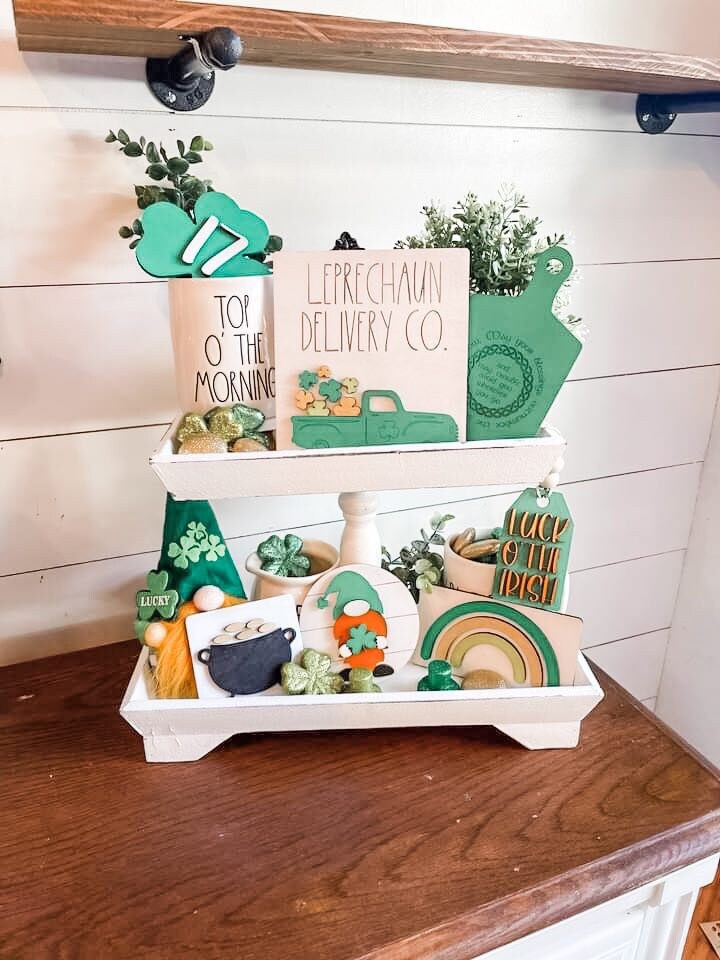 St. Patrick's Day Tiered Tray Decor - St. Paddy’s Day Signs - St. Patricks Day Decor - Tiered Tray Signs St. Patrick's - Irish Tiered Tray