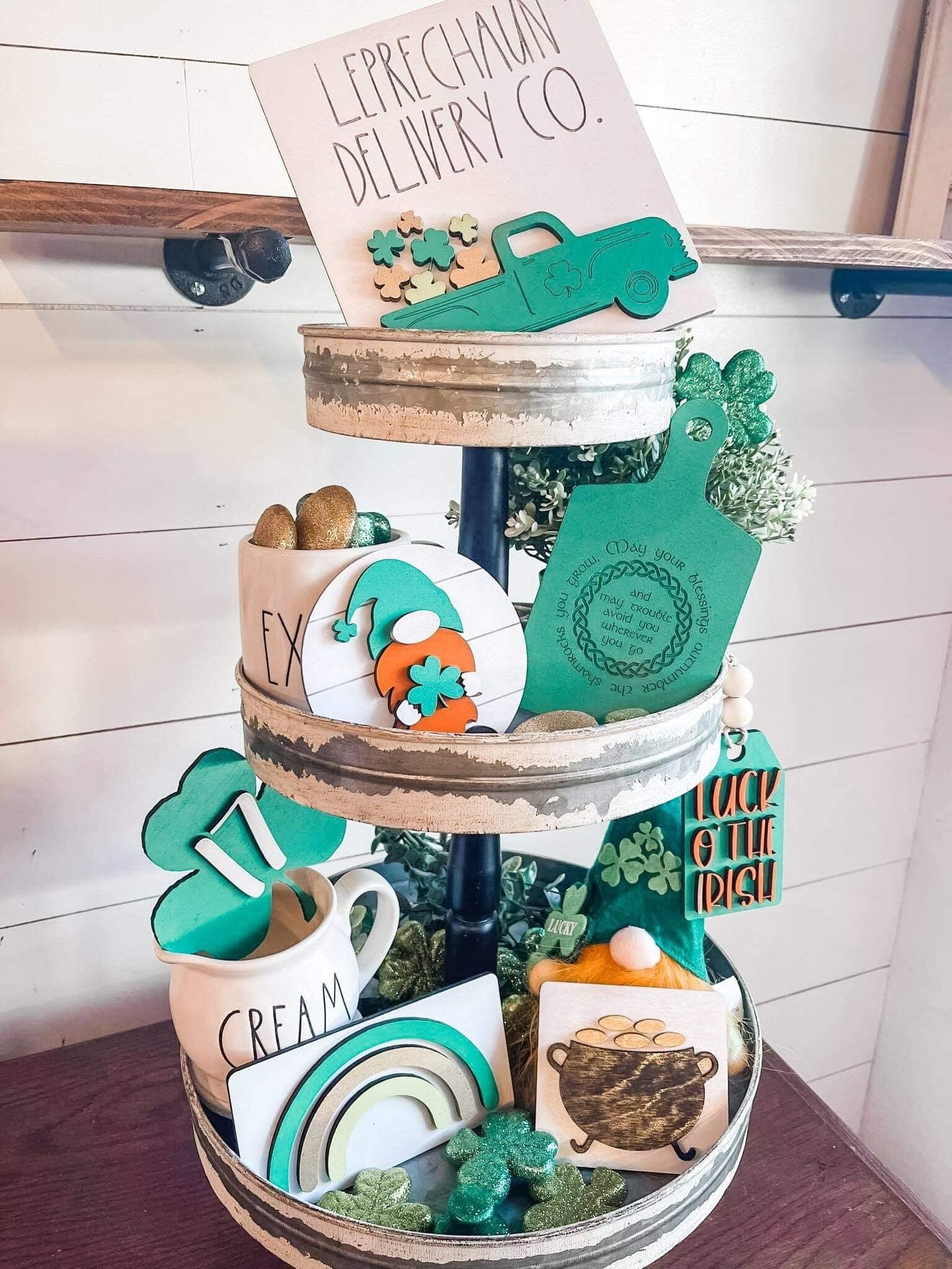 St. Patrick's Day Tiered Tray Decor - St. Paddy’s Day Signs - St. Patricks Day Decor - Tiered Tray Signs St. Patrick's - Irish Tiered Tray