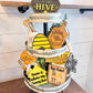 Bee Tiered Tray - Welcome to our Hive - Honey Themed Tiered Tray - Honey Bee - Home is where my Honey Bee - Bee Decor - Bee Signs - Honey