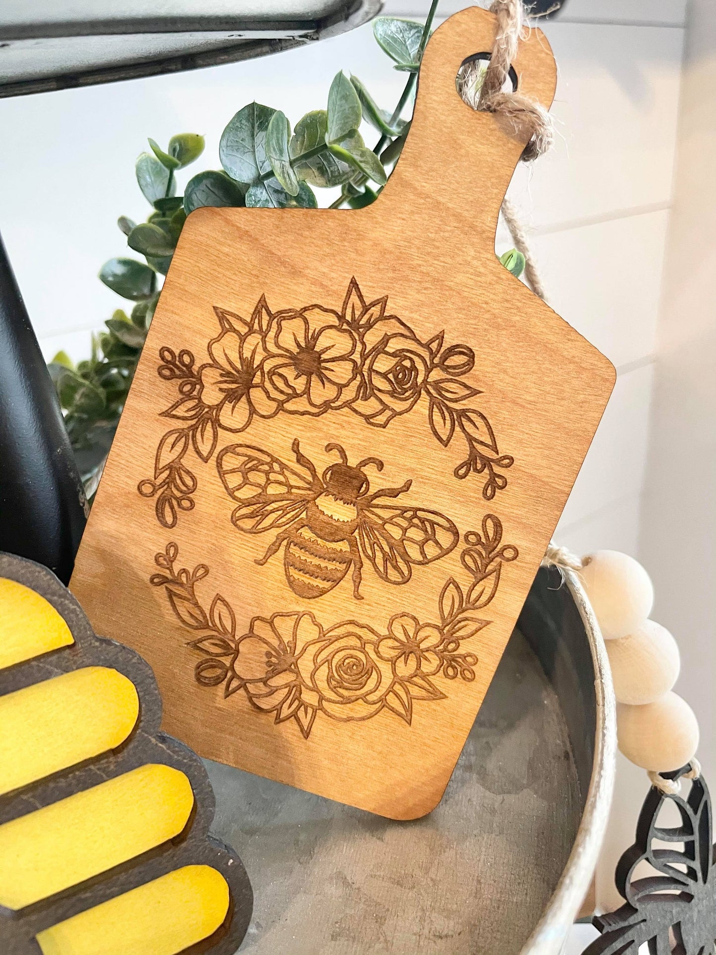 Bee Tiered Tray - Welcome to our Hive - Honey Themed Tiered Tray - Honey Bee - Home is where my Honey Bee - Bee Decor - Bee Signs - Honey