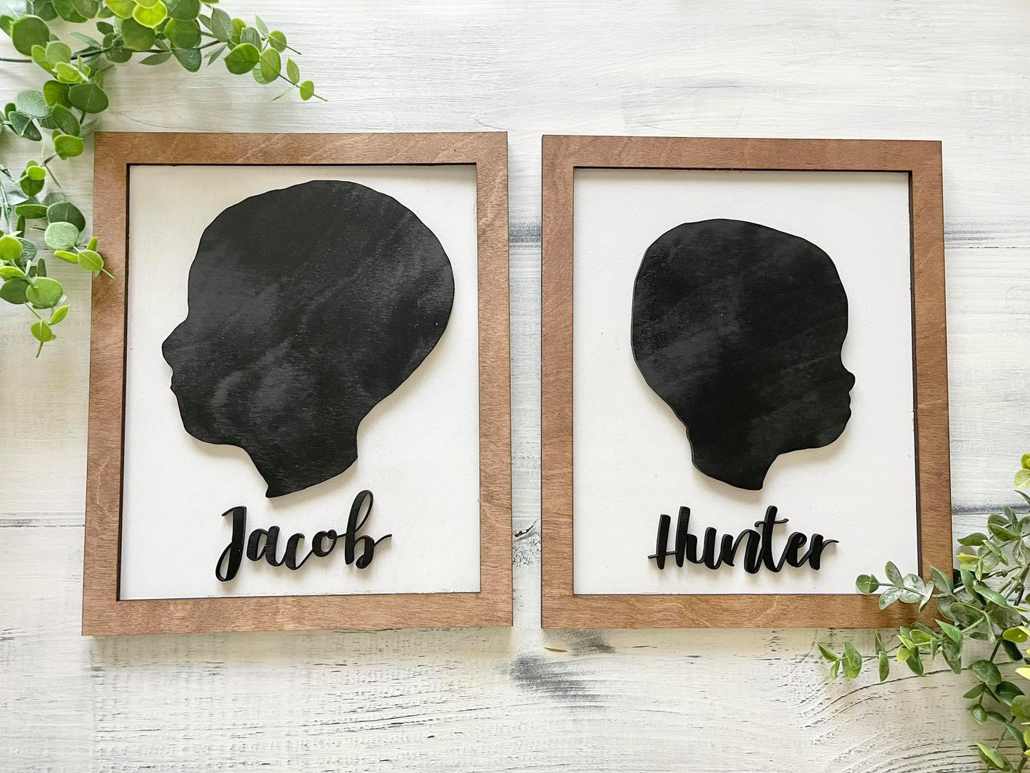 Custom Silhouette Portrait, Childrens Silhouette portrait 3D Sign - Personalized Children's portrait hanging Sign, Gifts for Mom, Children